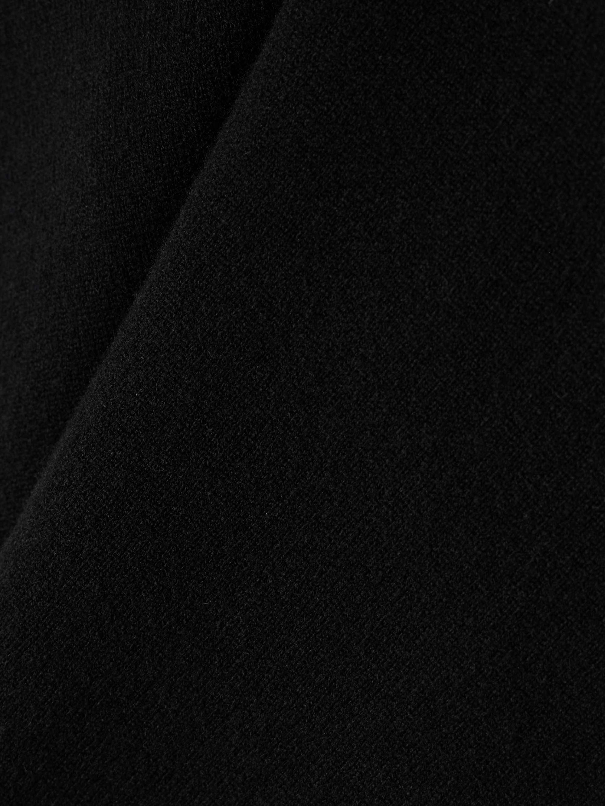 One-shoulder draped cutout merino wool-blend top view