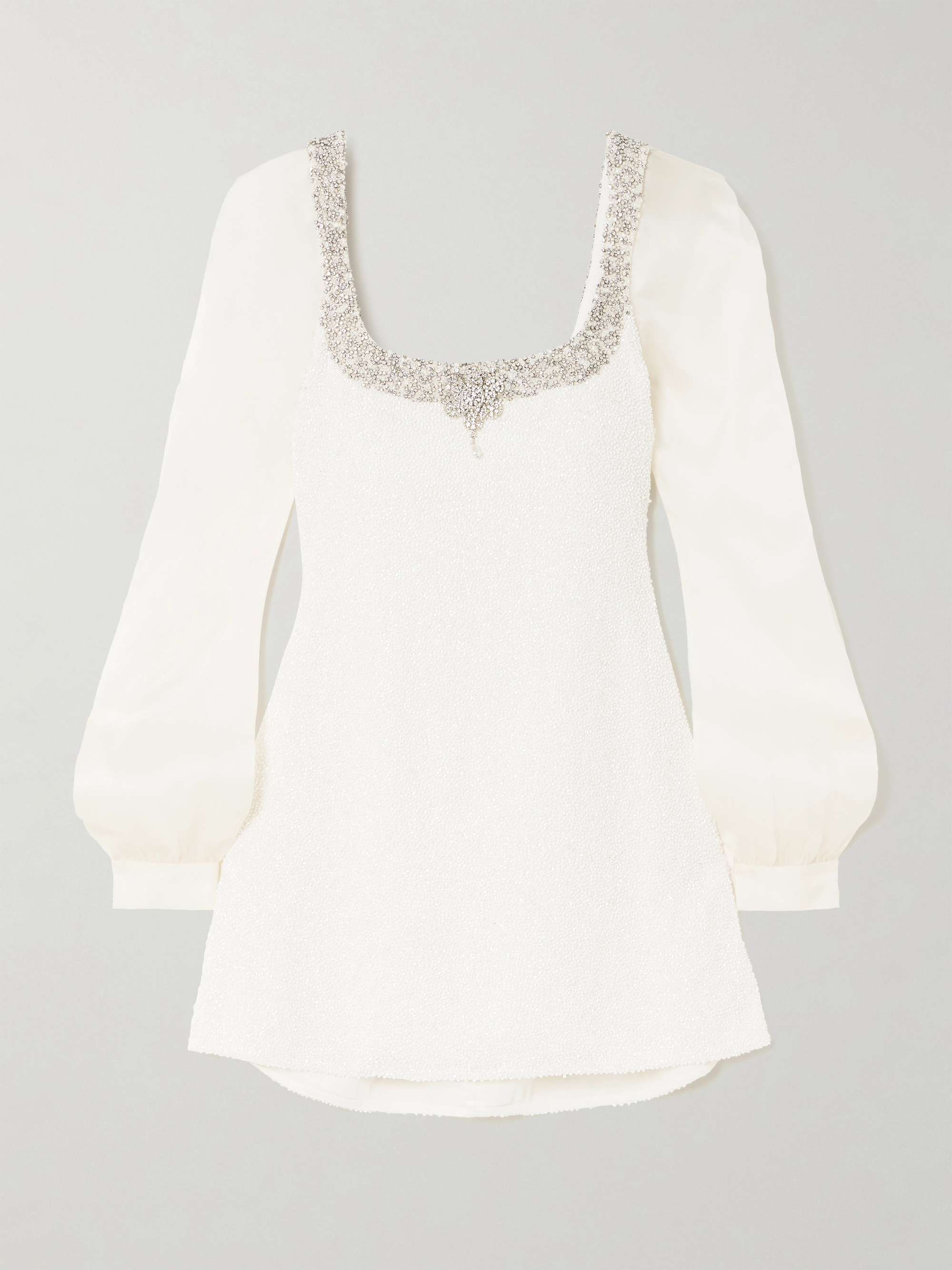 Daisy crystal and bead-embellished stretch-tulle mini dress hero visual