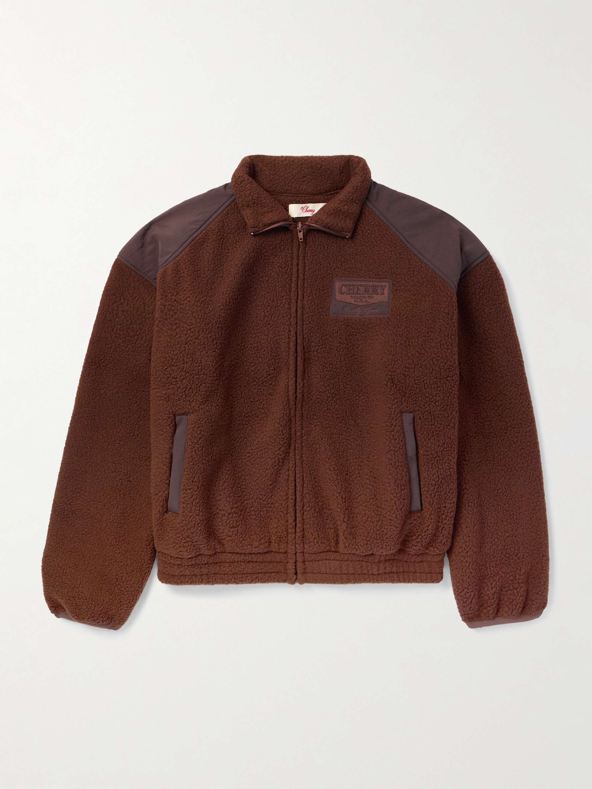 Logo-Appliquéd Shell-Panelled Fleece Jacket hero visual