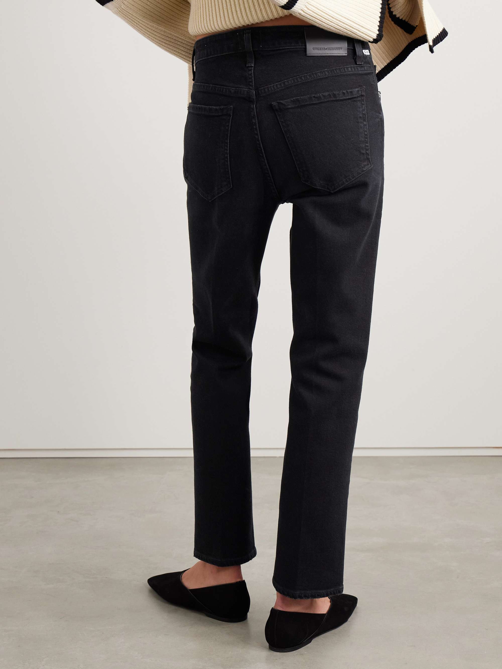 Zurie Ankle cropped high-rise straight-leg organic jeans view