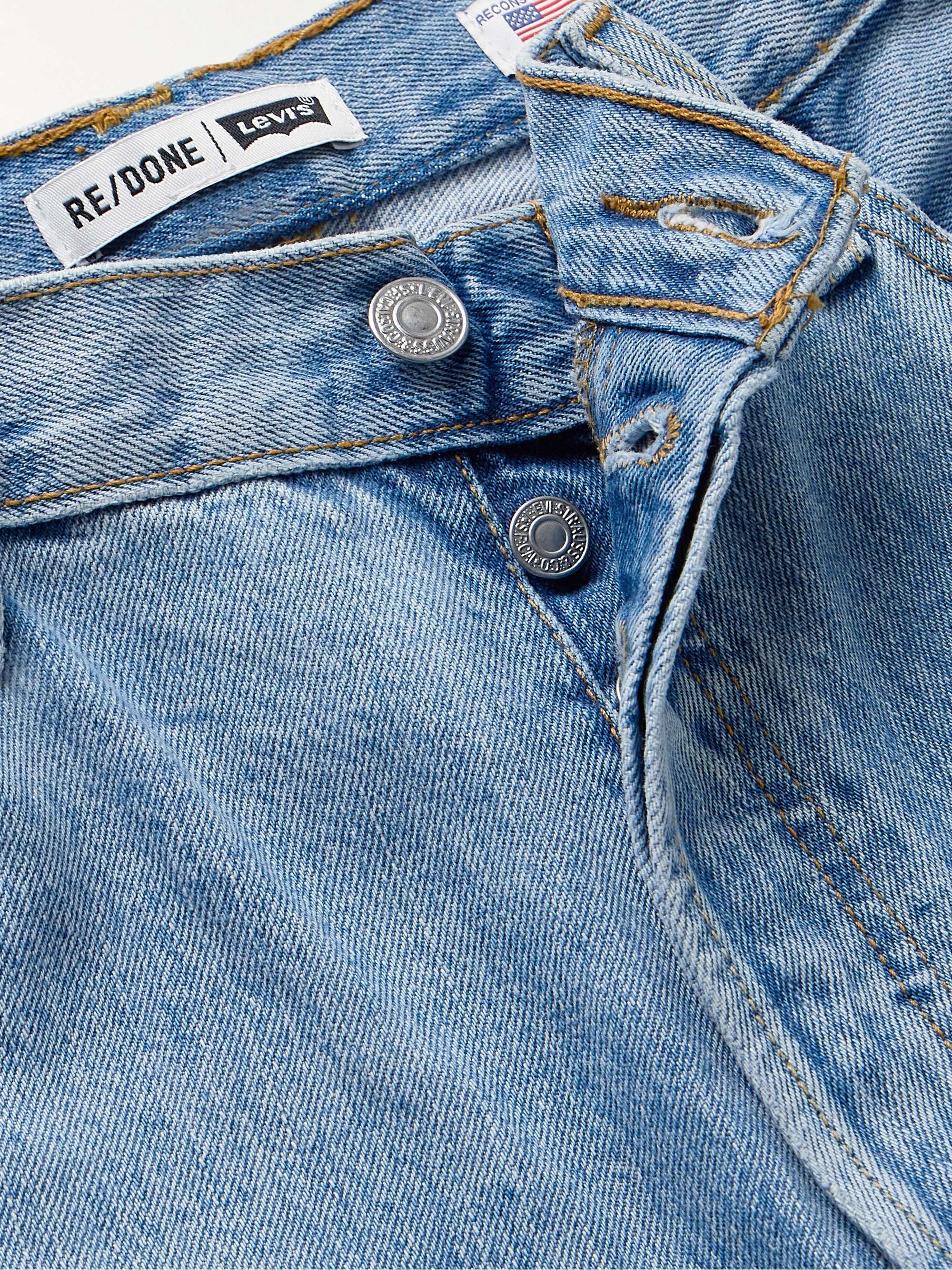 + Levi's cropped frayed high-rise wide-leg jeans view