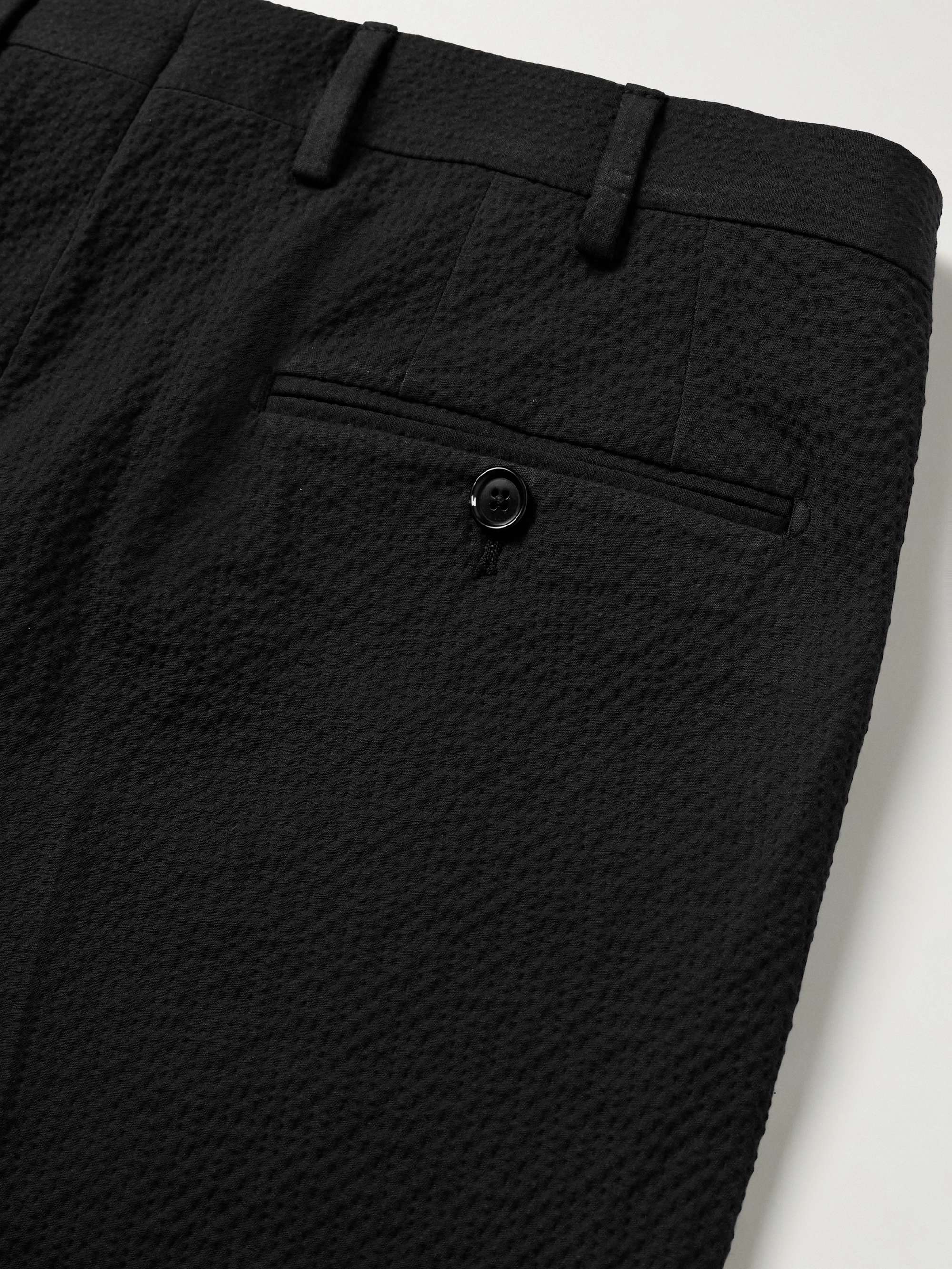 Slim-Fit Cotton-Blend Seersucker Suit Trousers view