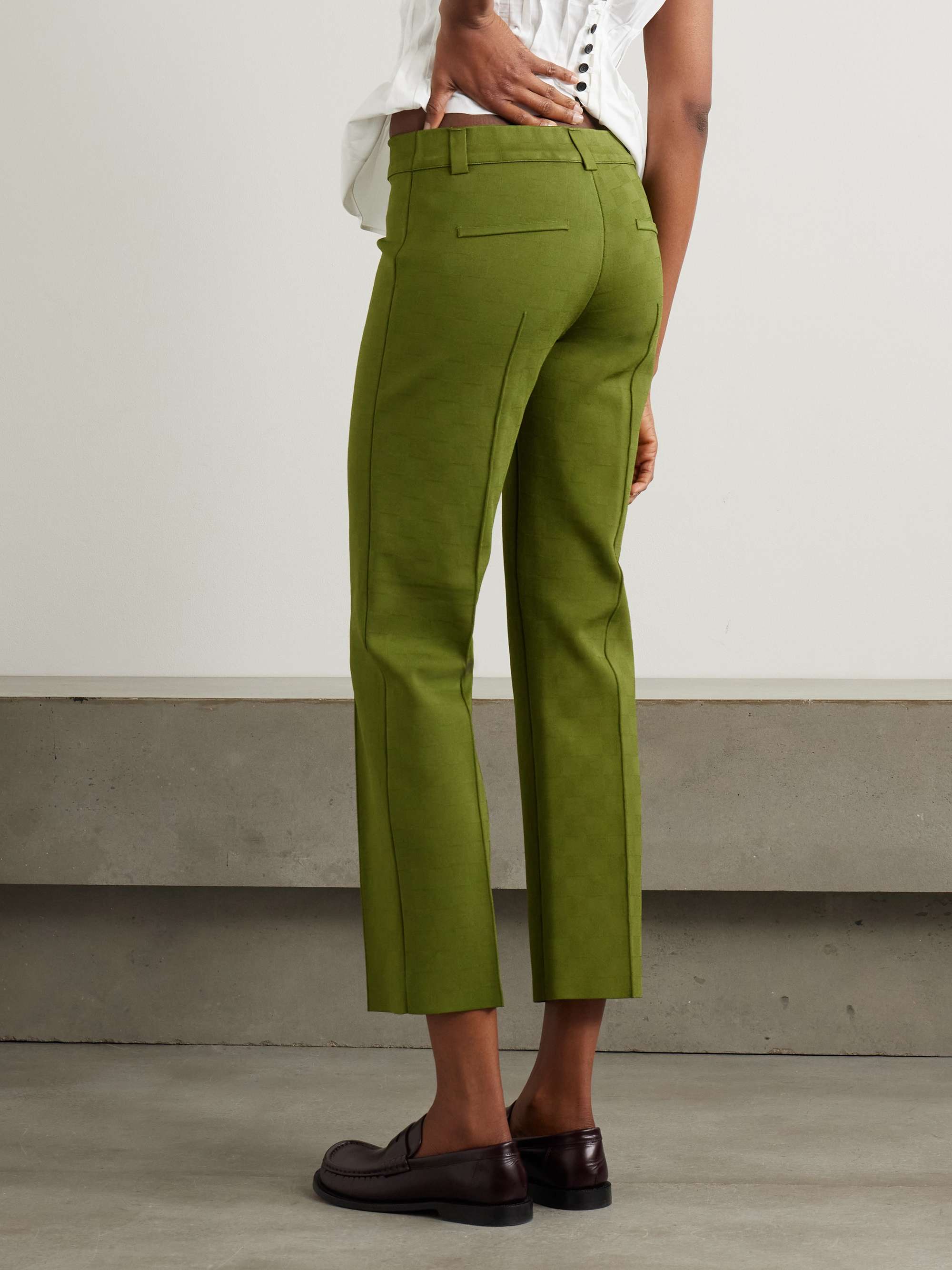 NSFW Jules checked jacquard-knit slim-leg pants view