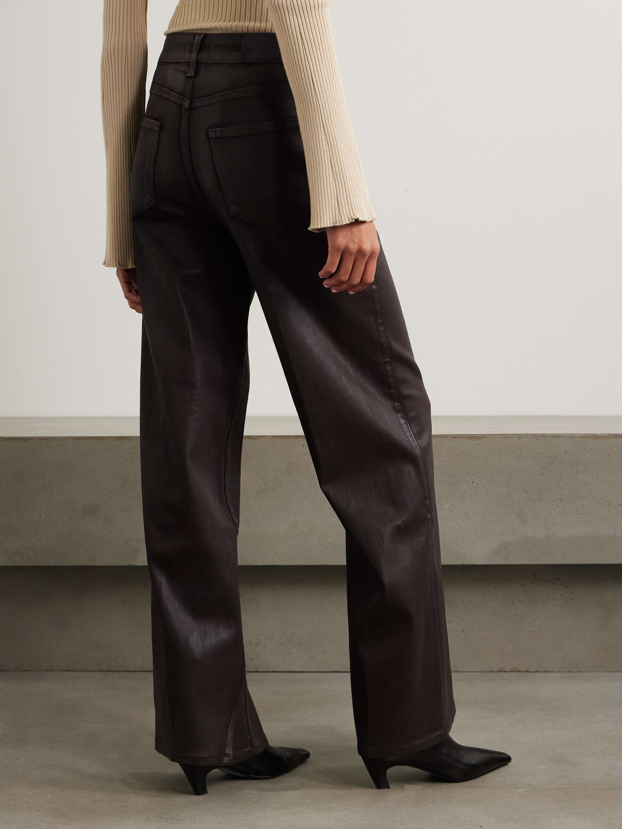 Sasha waxed-twill wide-leg pants view