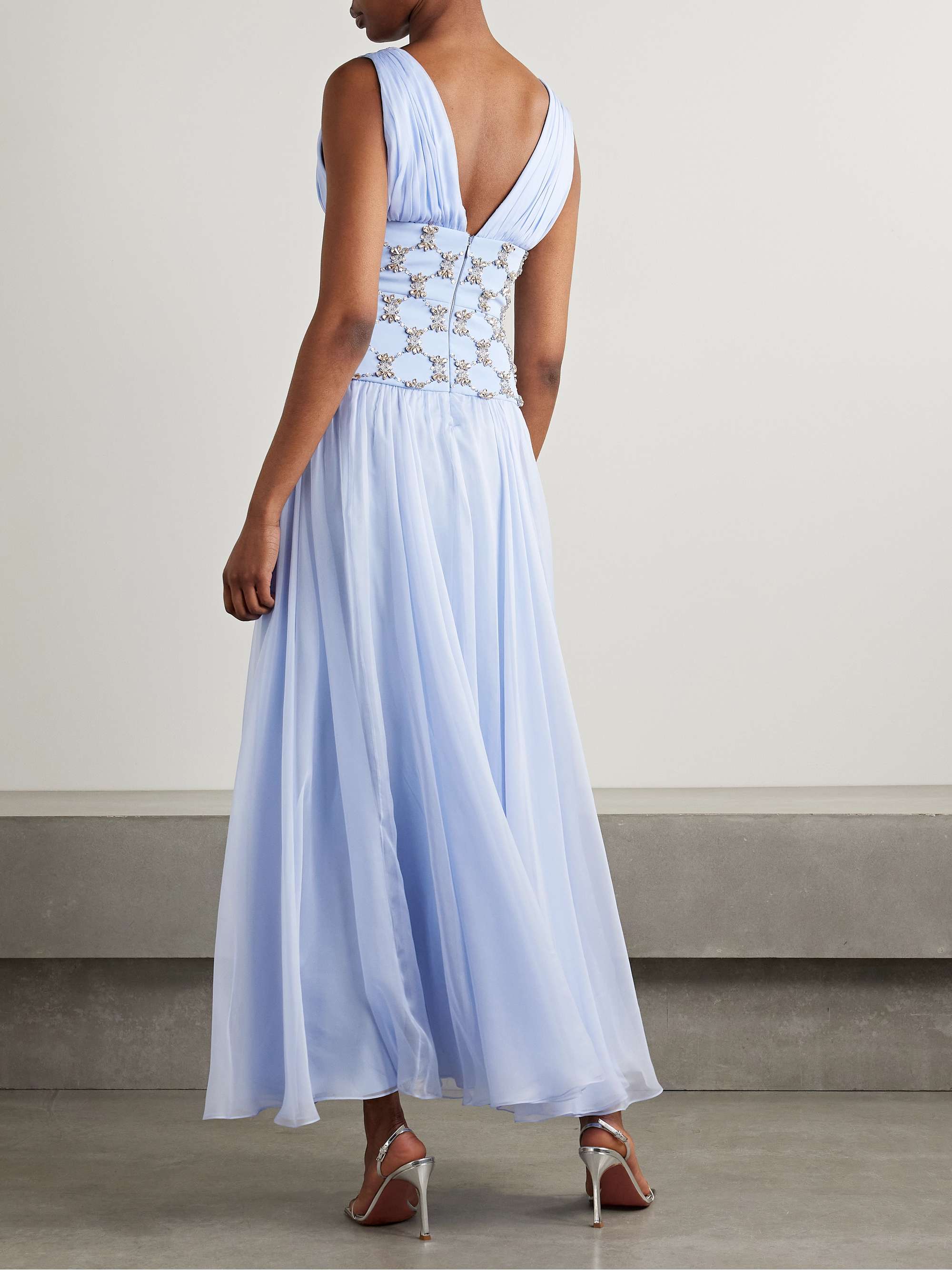 Cody chiffon and crystal-embellished silk-crepe gown view