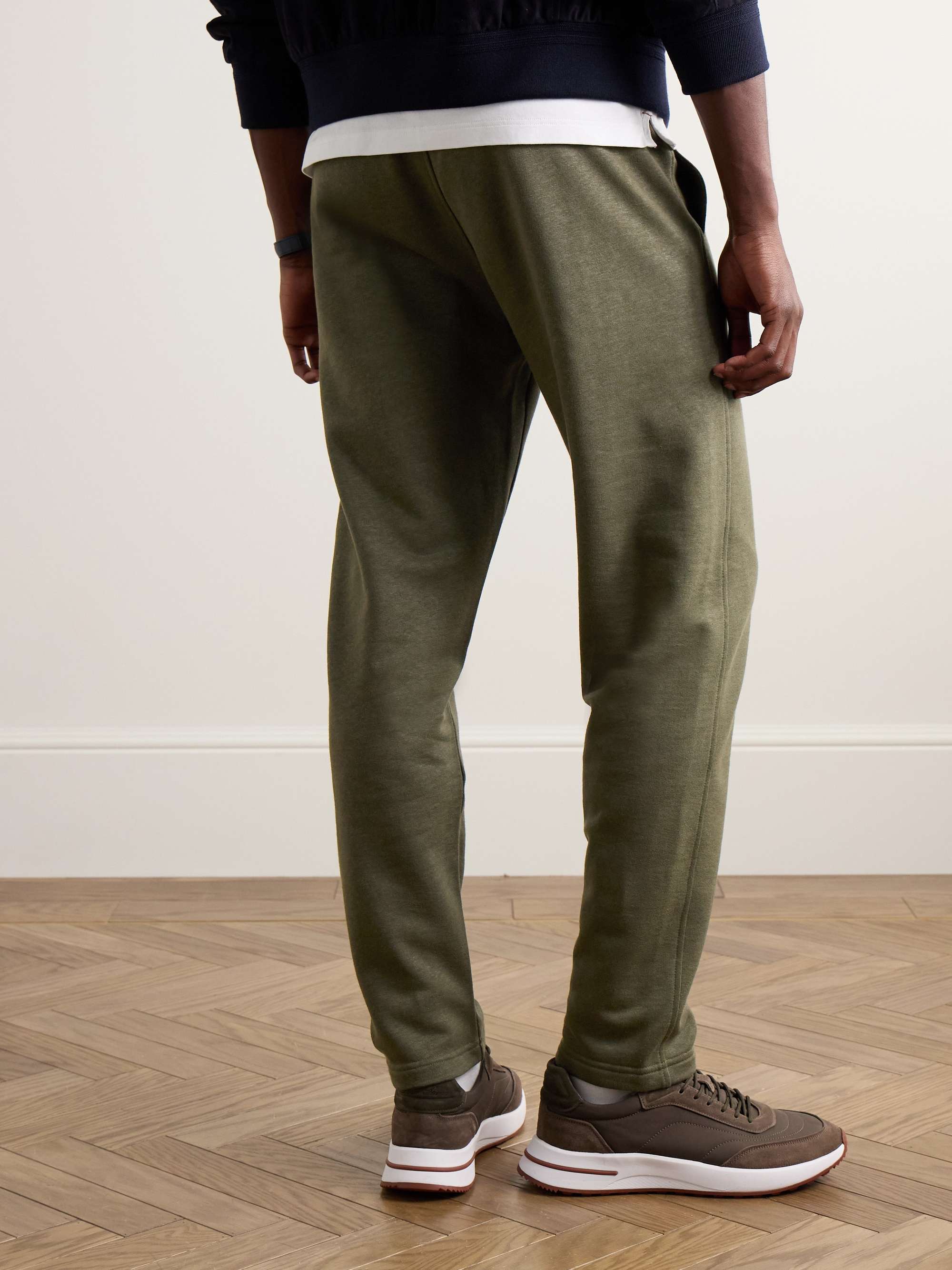Kawaguchi Slim-Fit Cotton, Linen and Cashmere-Blend Jersey Sweatpants view