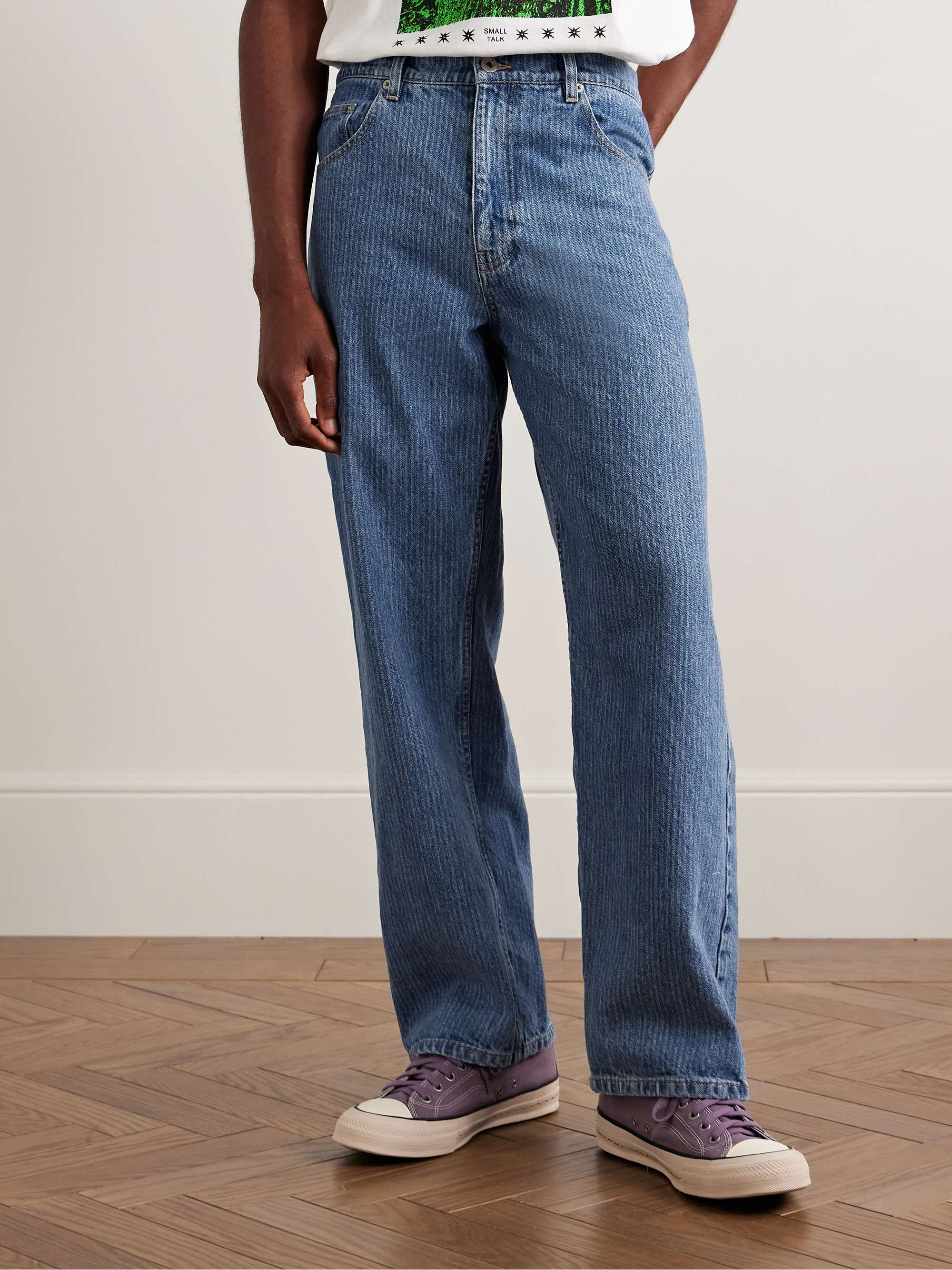 Straight-Leg Striped Jeans view