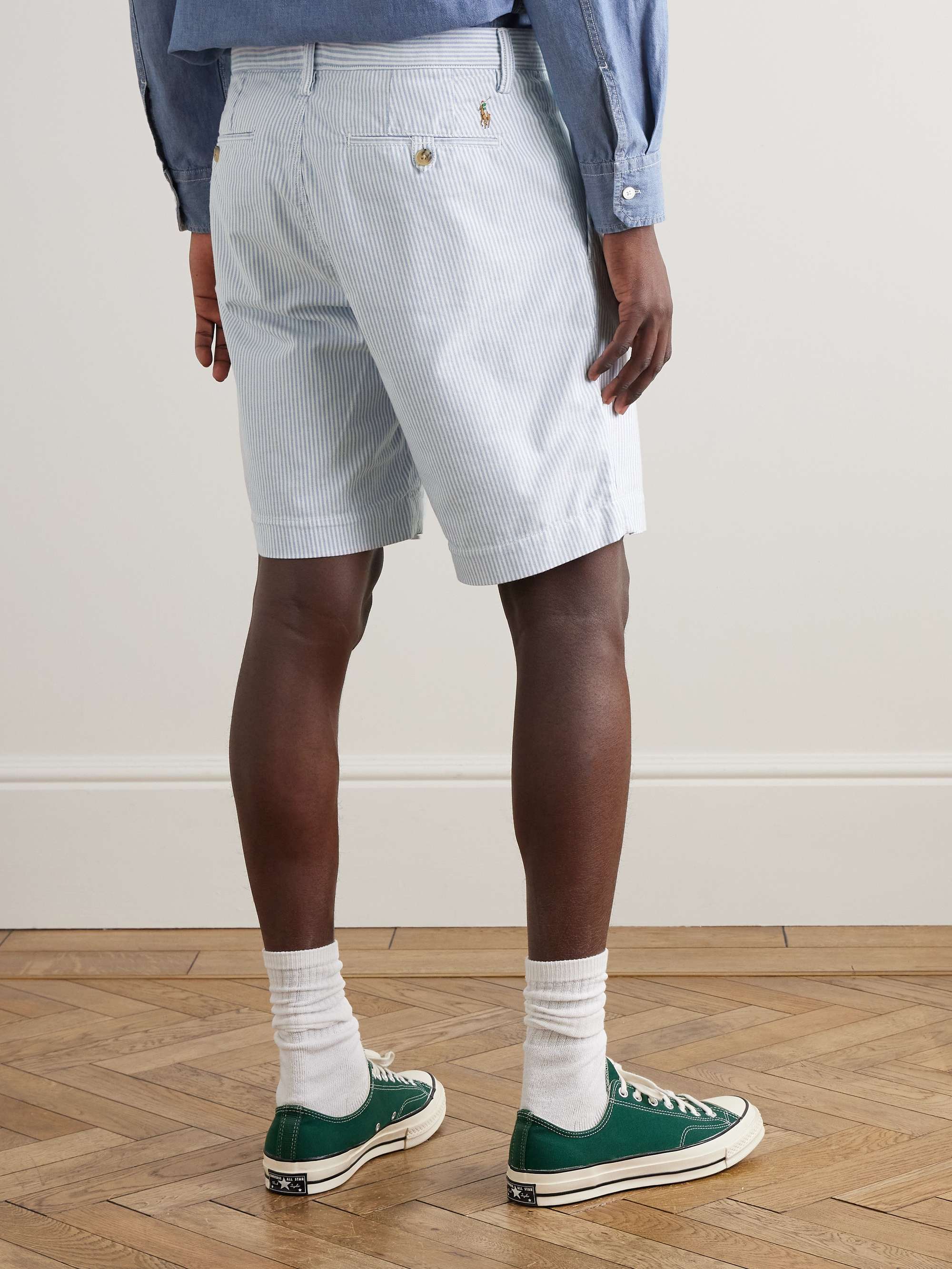 Bedford Straight-Leg Striped Cotton Oxford Shorts view