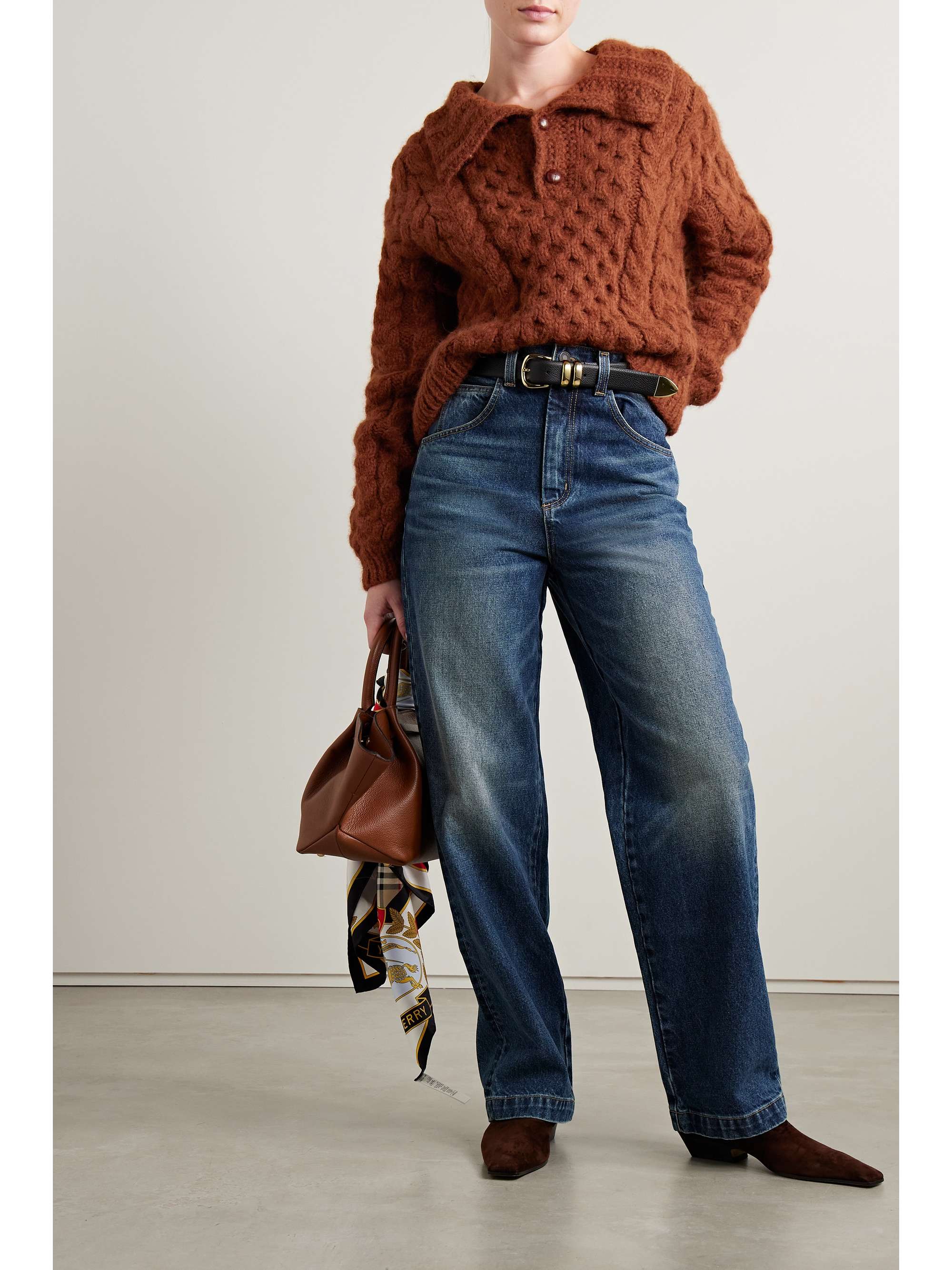 Nuage cable-knit alpaca and merino wool-blend sweater view