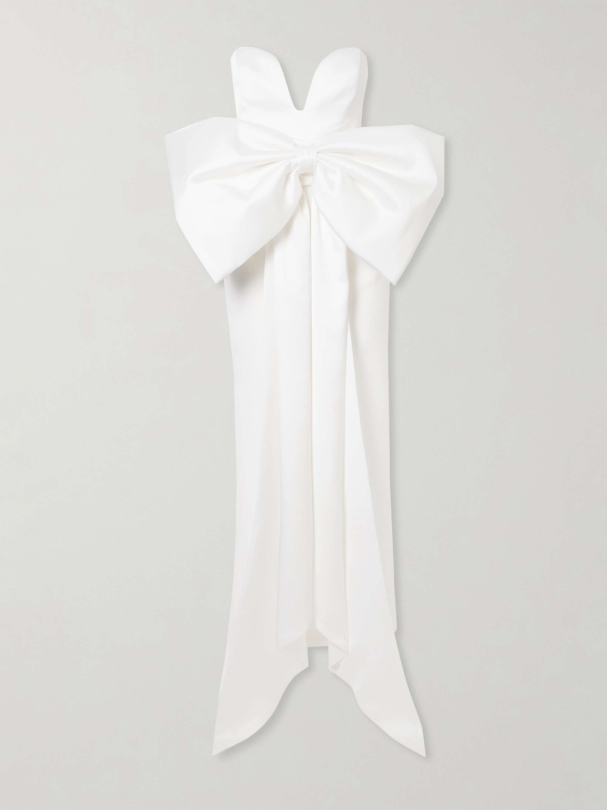 Peggy strapless bow-detailed satin gown hero visual