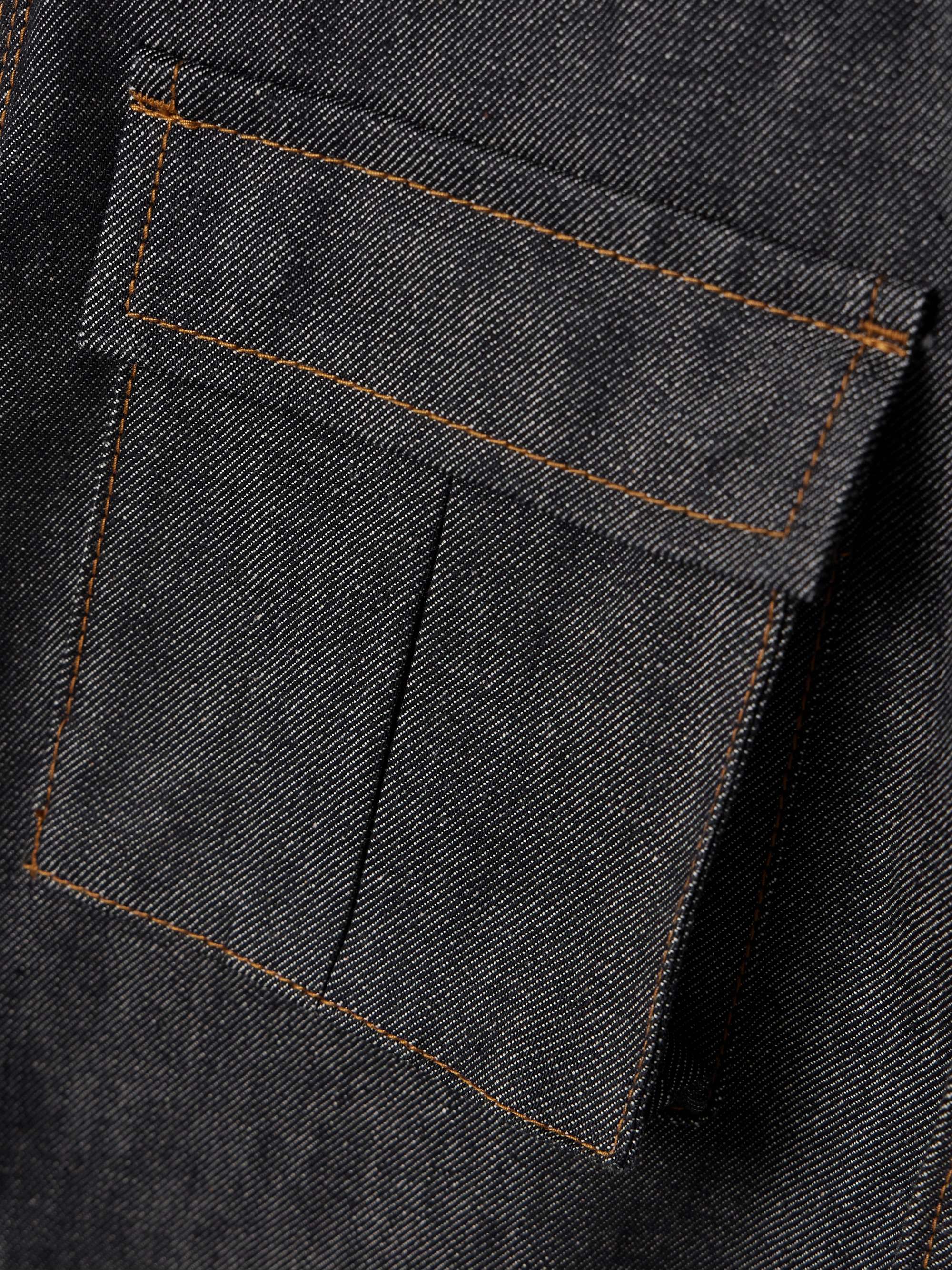 Denim and pleated crepe de chine vest view