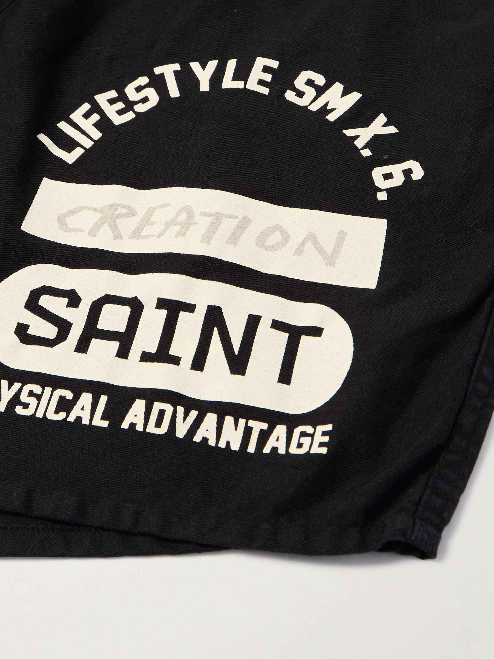 Straight-Leg Logo-Print Cotton-Jersey Shorts view