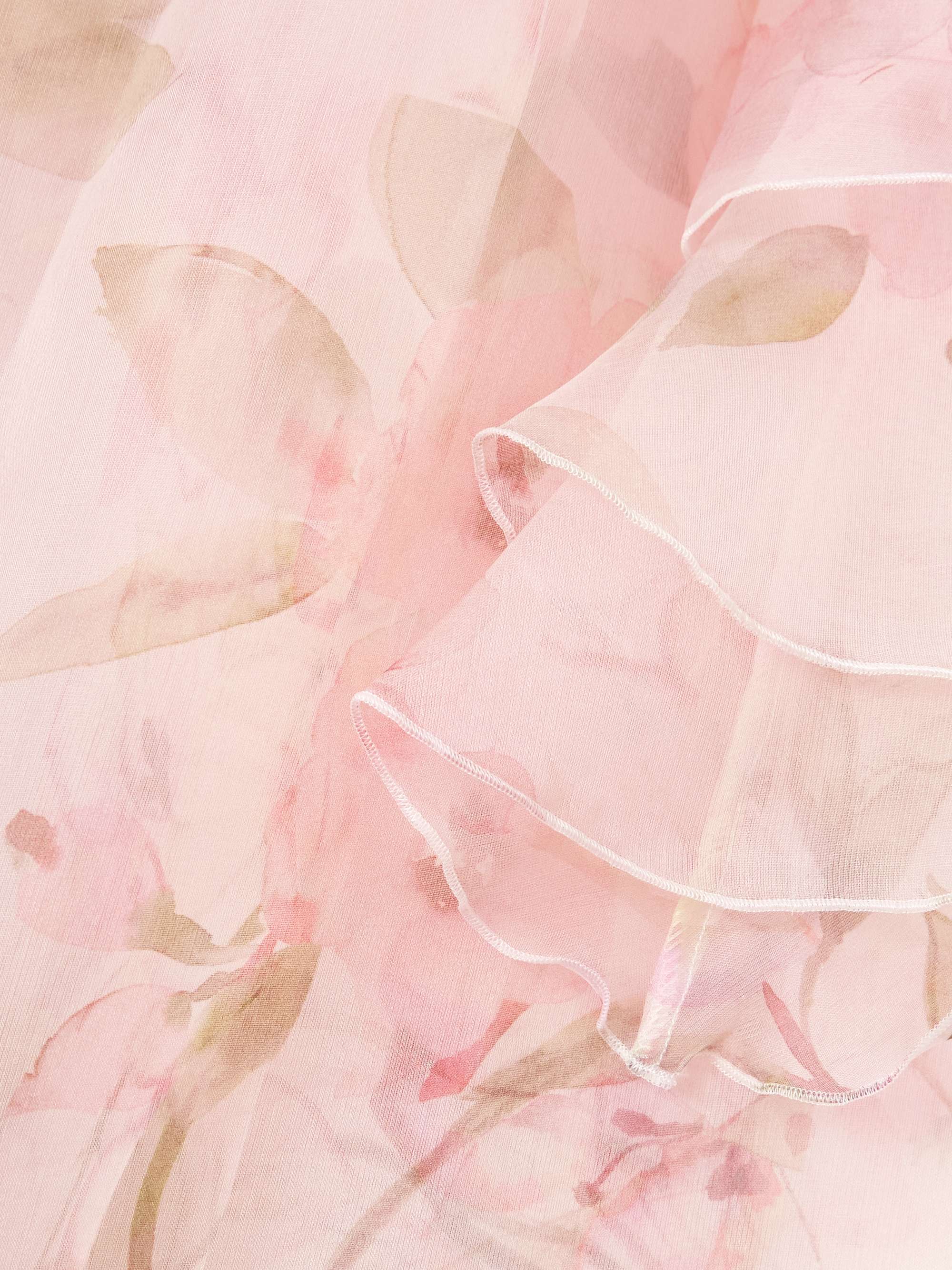Blooming Allure belted floral-print silk-chiffon robe view