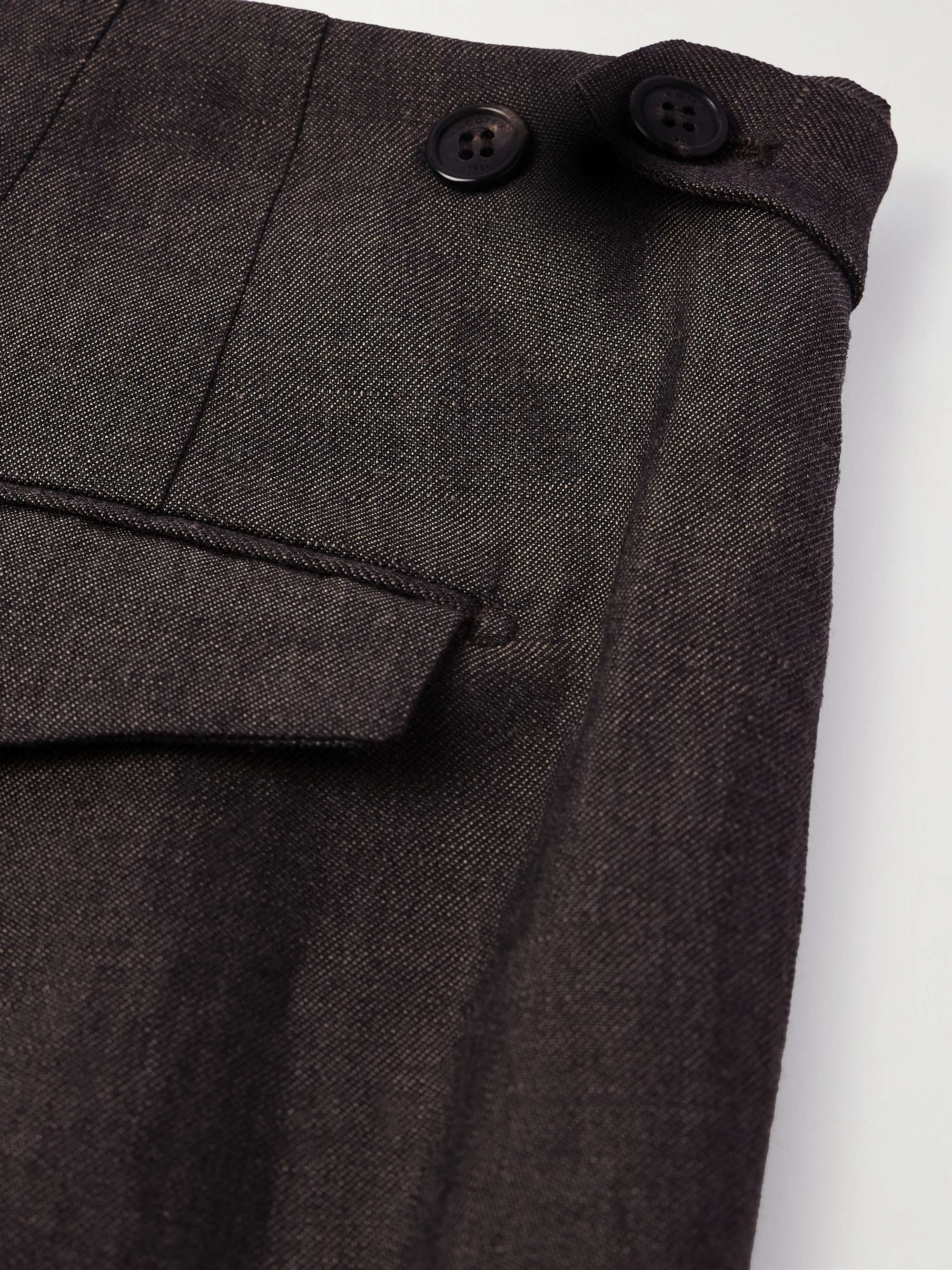 Venezia 1951 Tapered Pleated Linen, Wool and Silk-Blend Trousers view