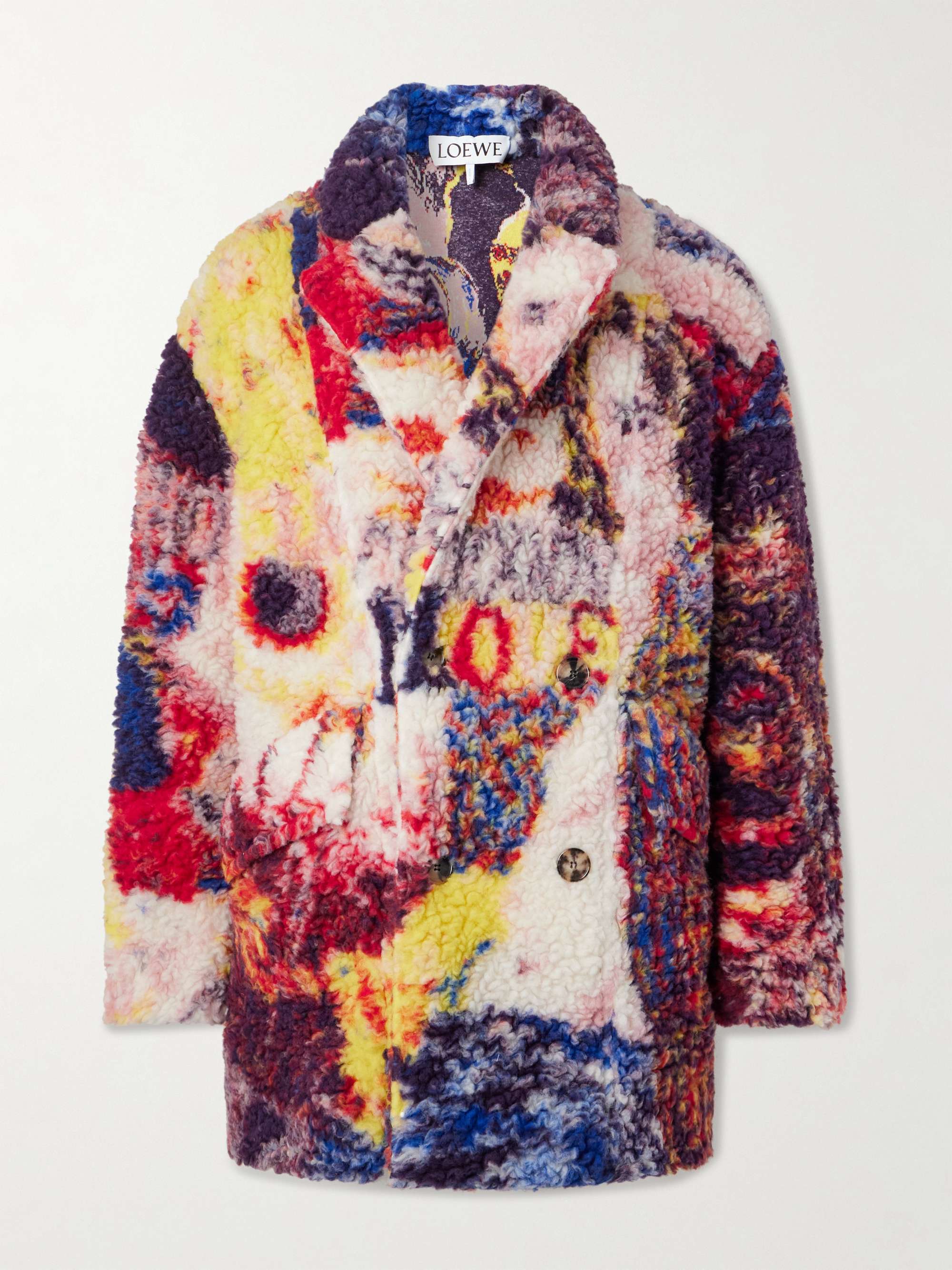+ Richard Hawkins Oversized Double-Breasted Fleece-Jacquard Jacket hero visual