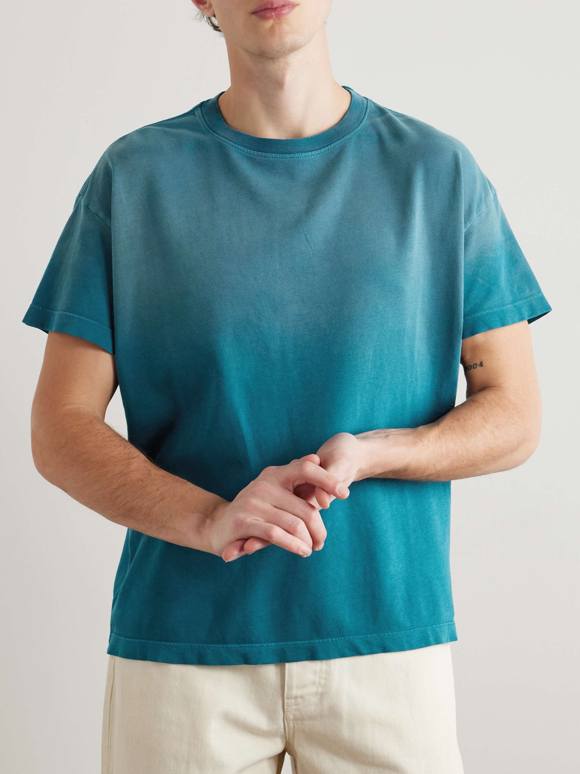 Sun-Bleached Pica Cotton and Cashmere-Blend Jersey T-Shirt view