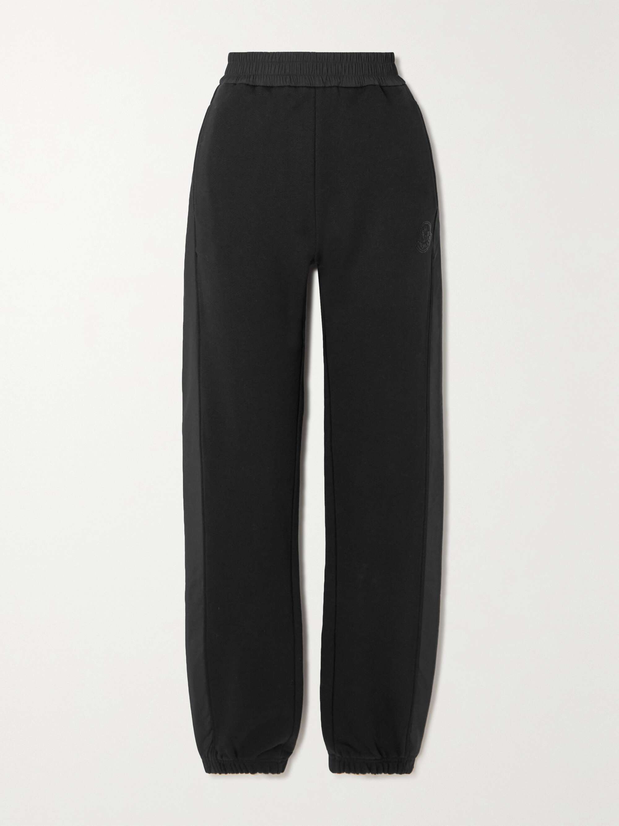 Embellished shell-trimmed cotton-jersey track pants hero visual