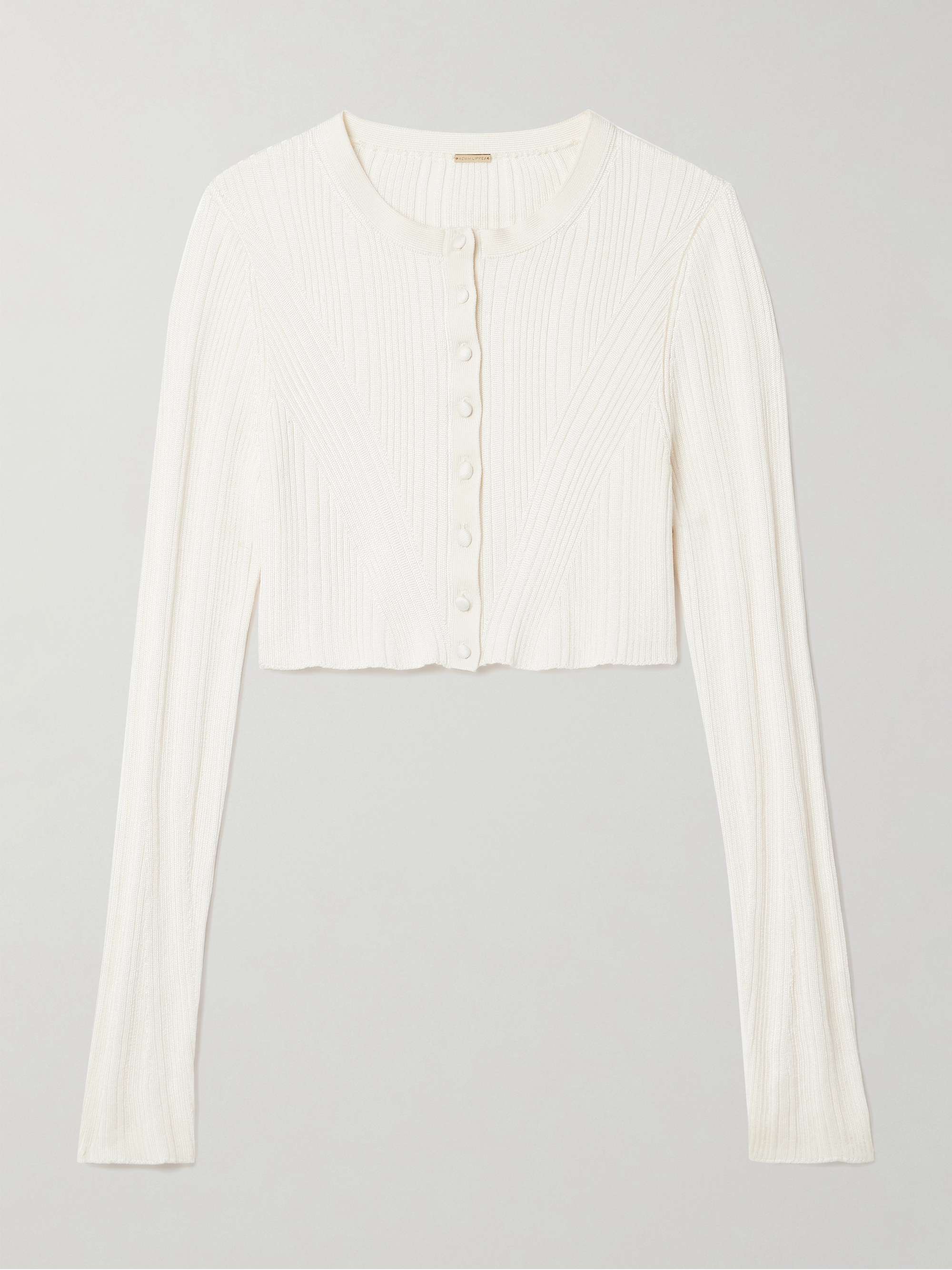 Glynis cropped ribbed silk cardigan hero visual