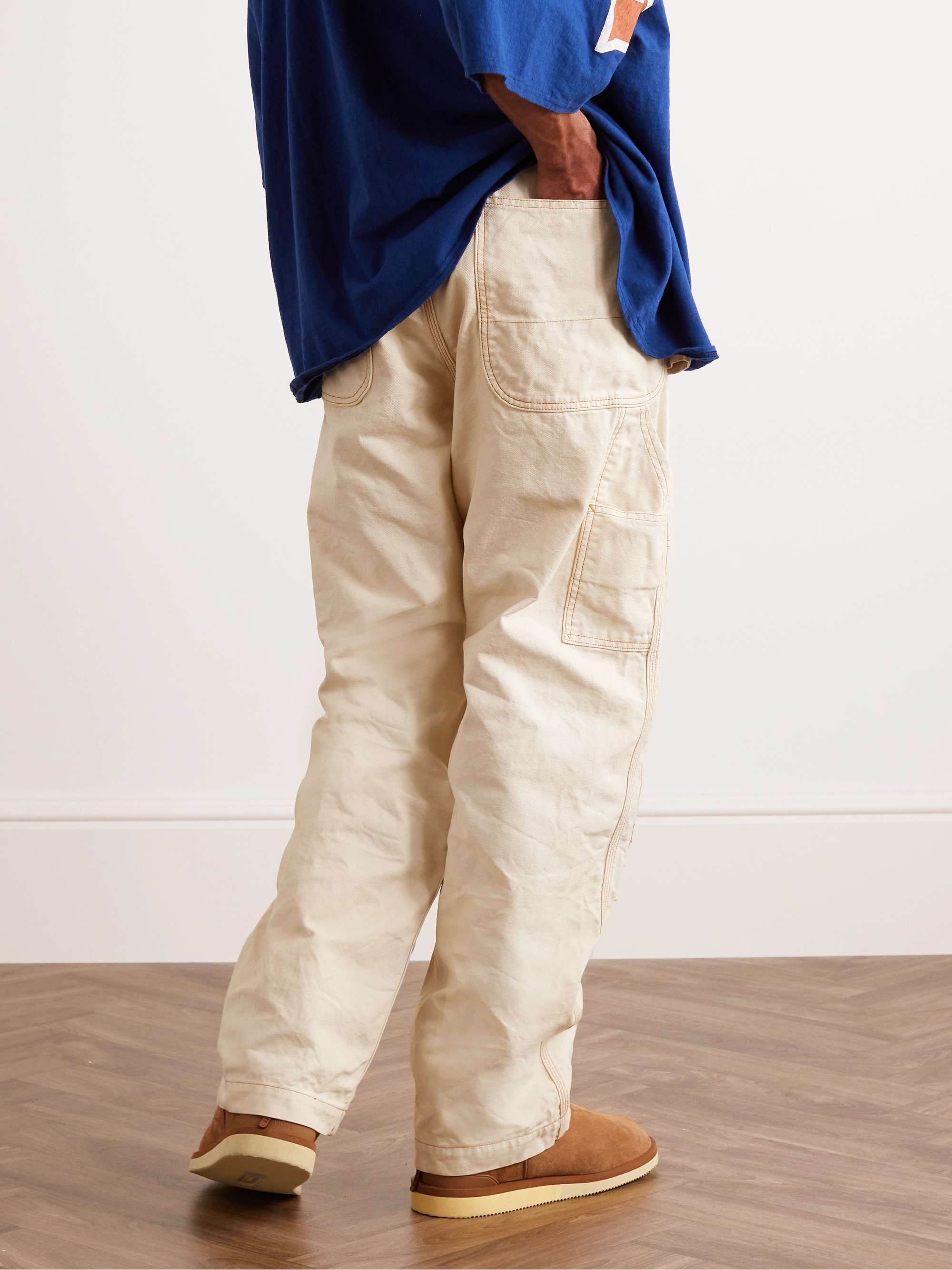 Lumber Embroidered Straight-Leg Cotton-Canvas Cargo Trousers view