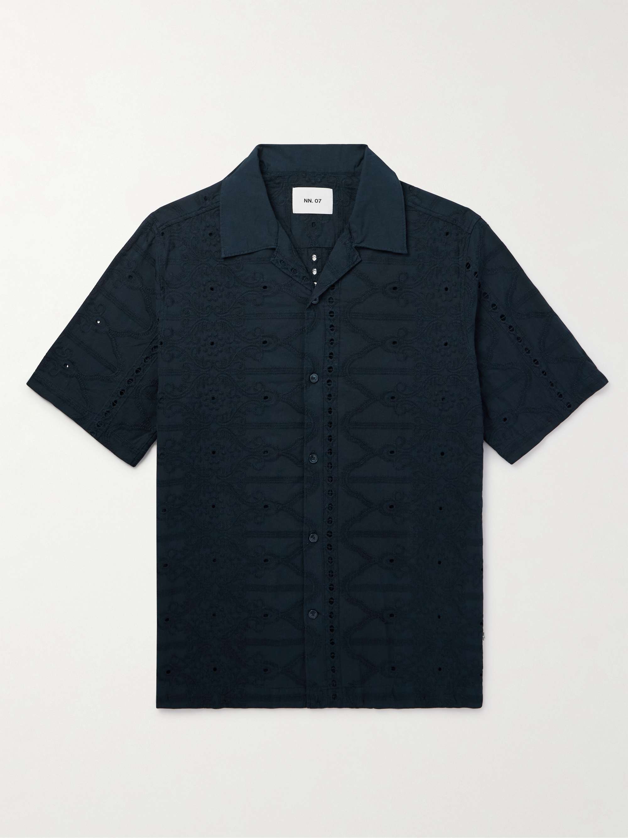 Julio 5392 Camp-Collar Broderie Anglaise Cotton Shirt hero visual