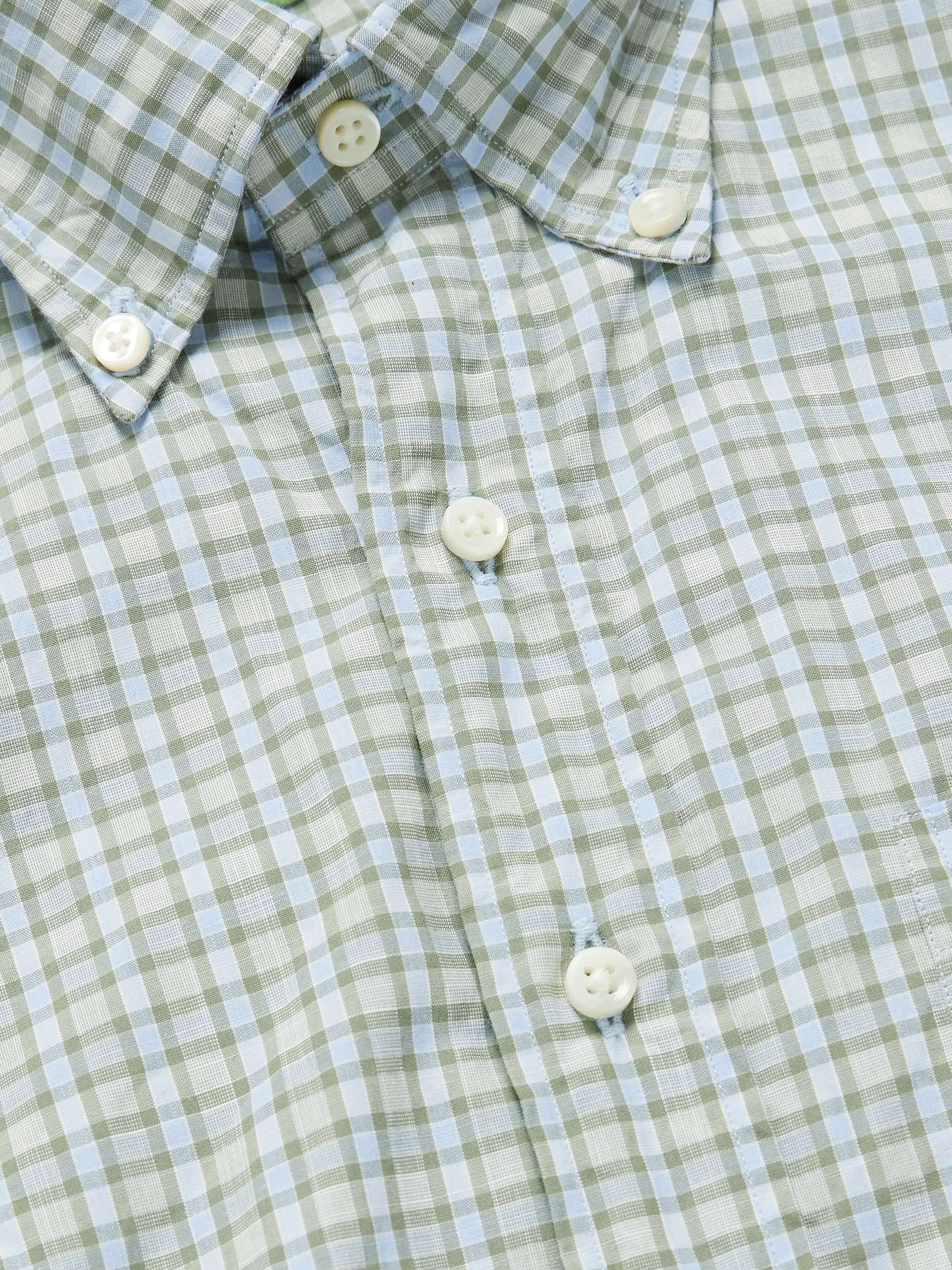 Button-Down Collar Checked Cotton-Poplin Shirt view