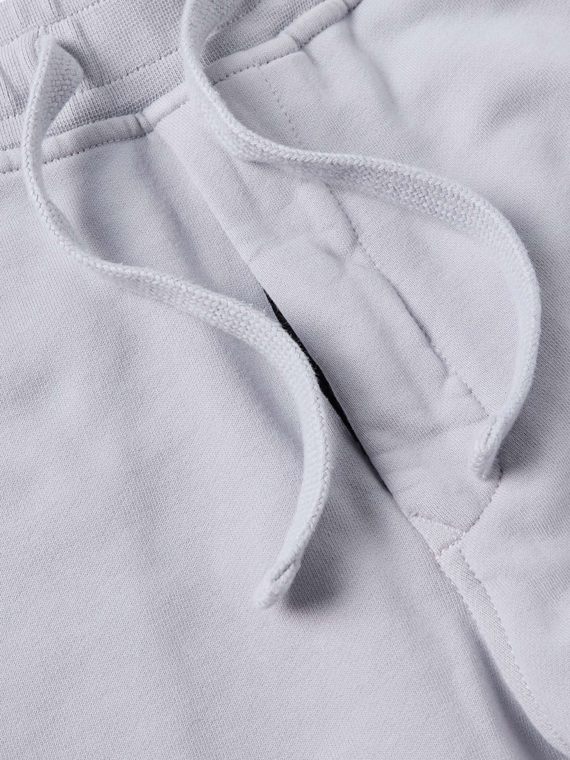 Tapered Logo-Appliquéd Garment-Dyed Cotton-Jersey Sweatpants view