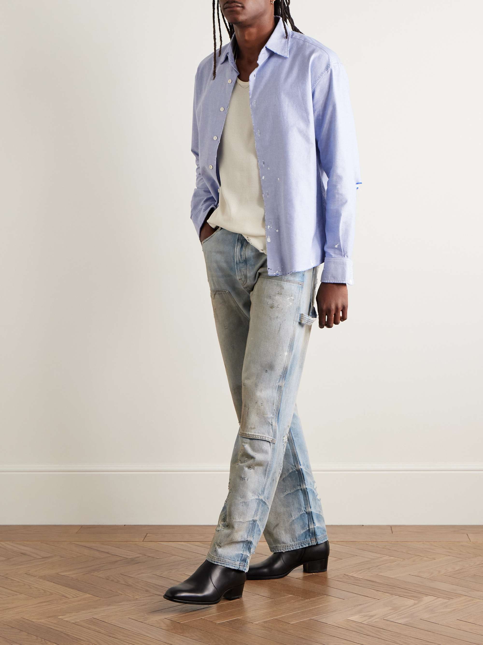 Carpenter Straight-Leg Distressed Jeans view