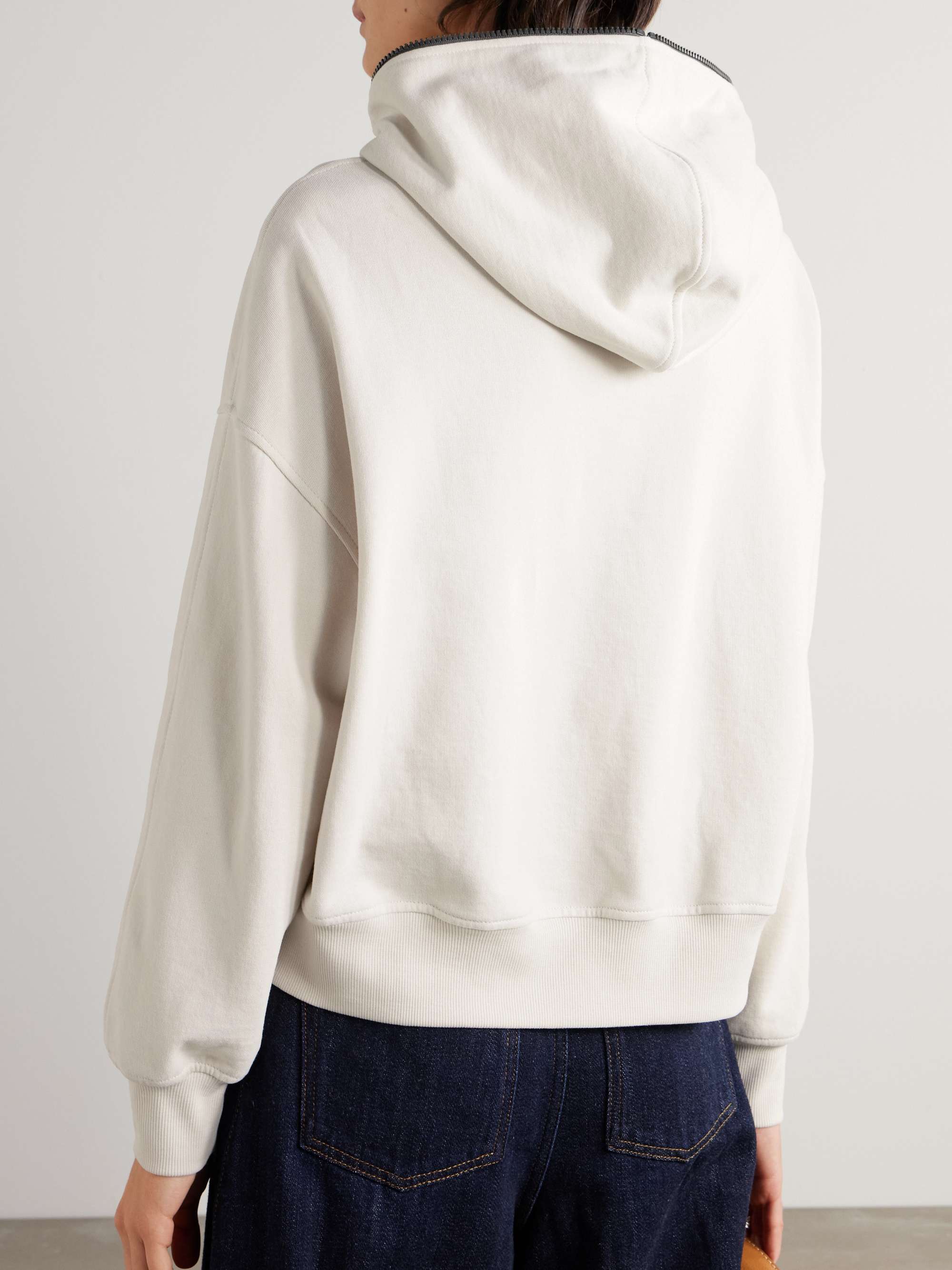 Bead-embellished cotton-jersey hoodie view