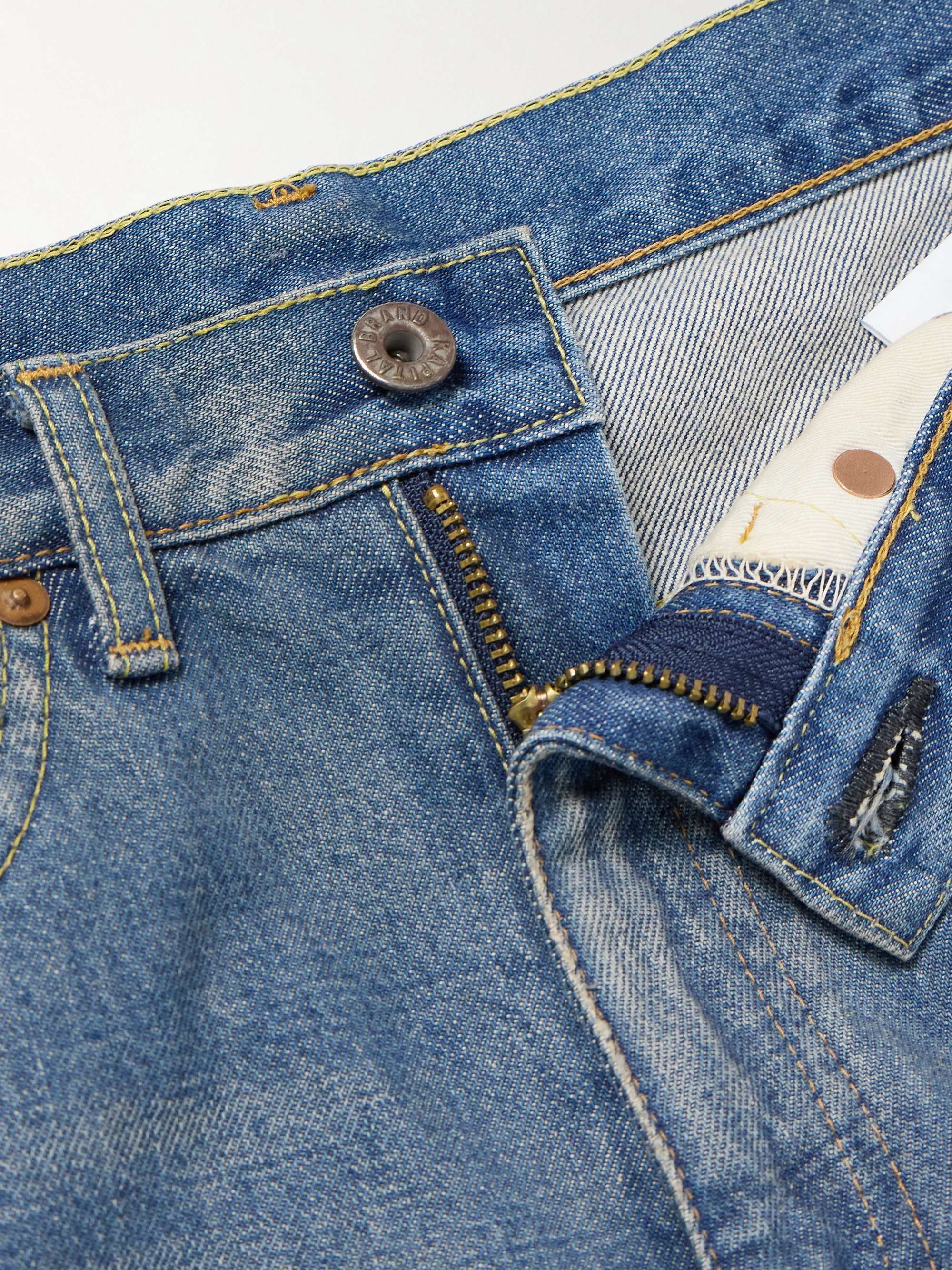 Flared Distressed Patchwork Jeans view