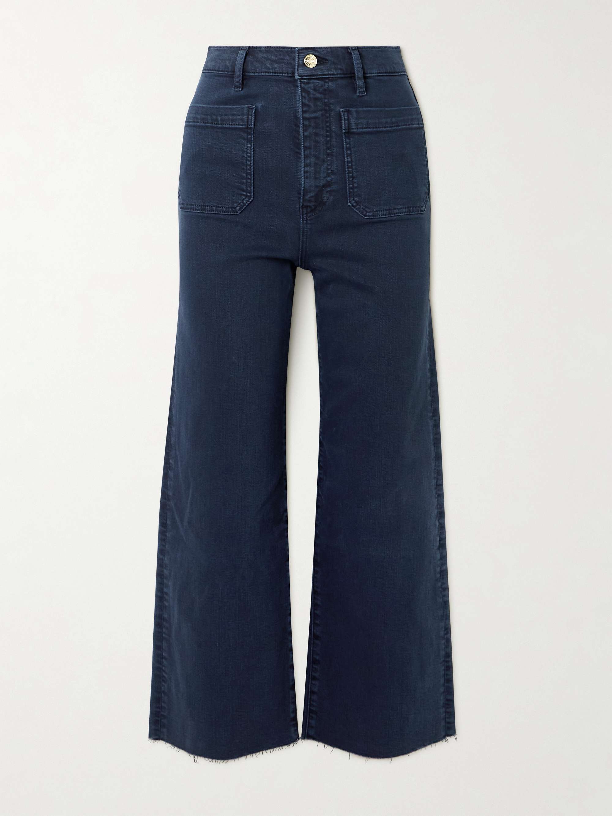 The Anchor frayed cropped high-rise wide-leg jeans hero visual