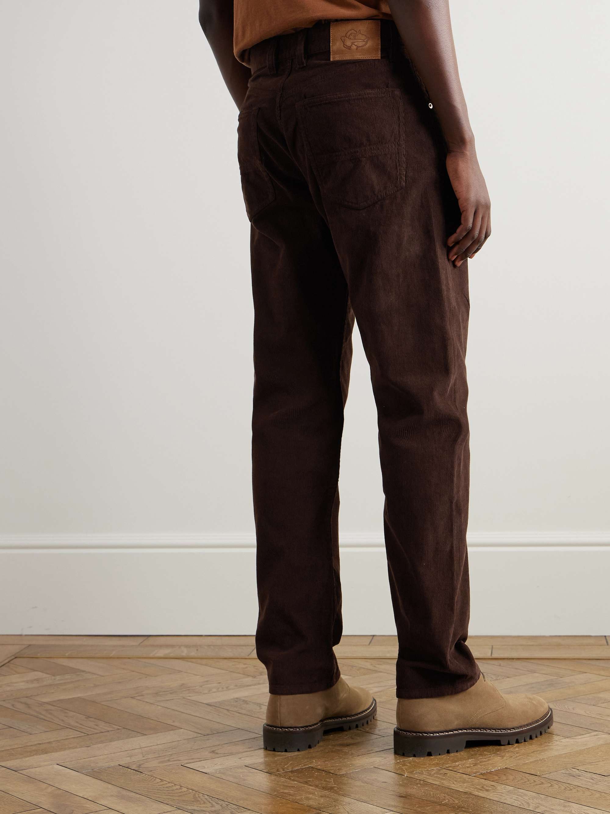 Slim-Fit Straight-Leg Cotton-Corduroy Trousers view