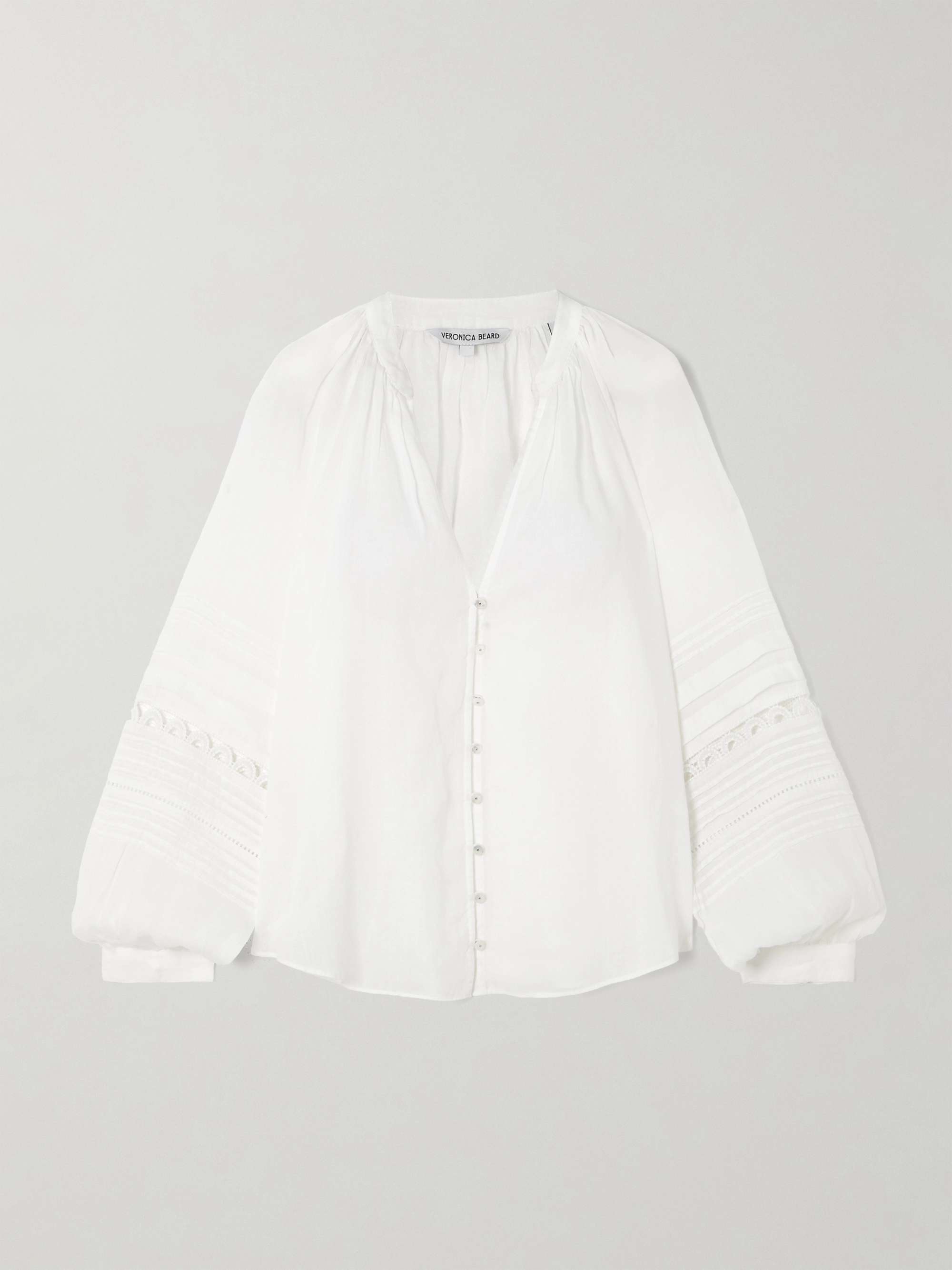 Ailani crochet-trimmed pintucked ramie-voile blouse hero visual