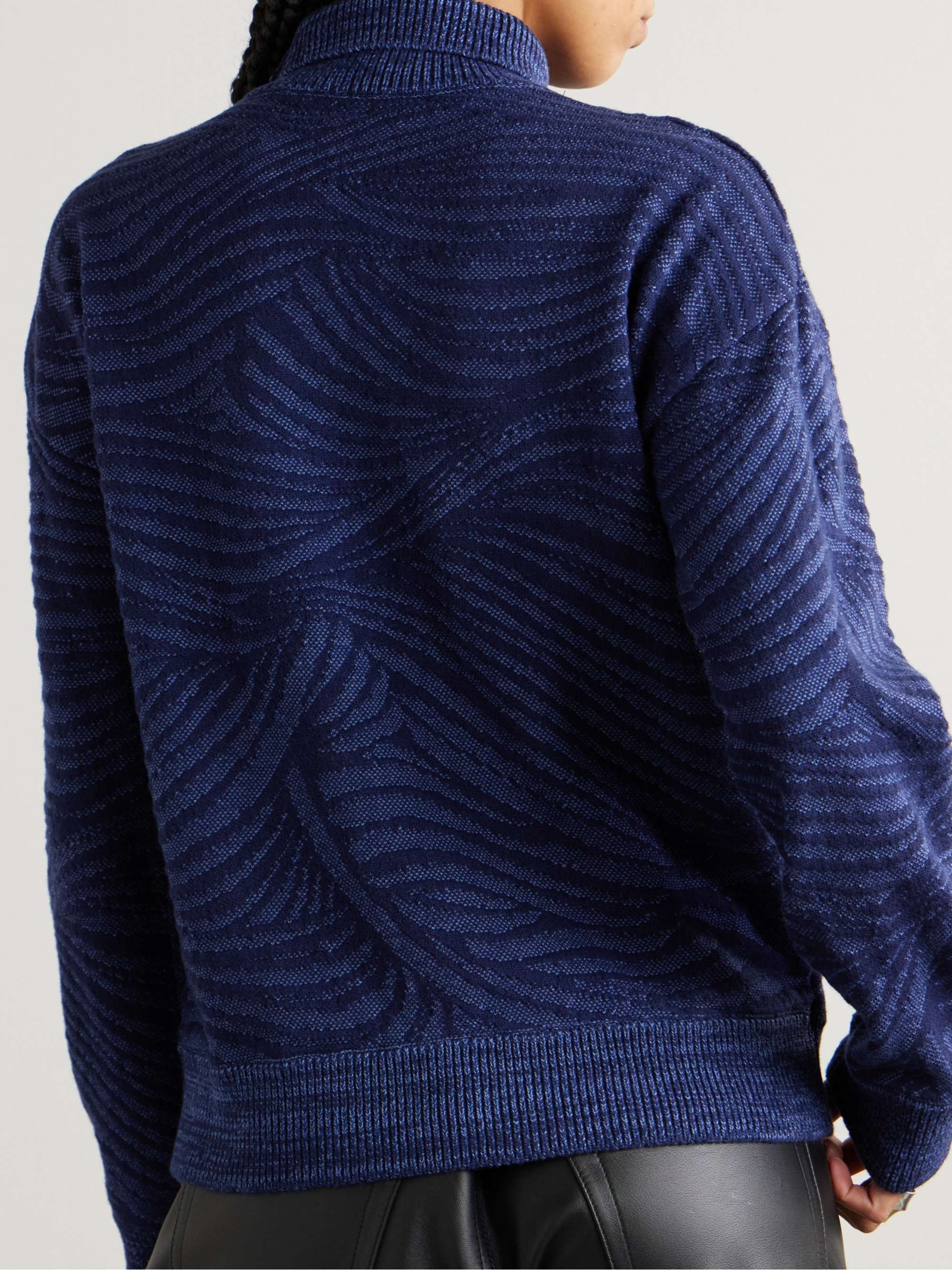 Jacquard-knit wool-blend turtleneck sweater view