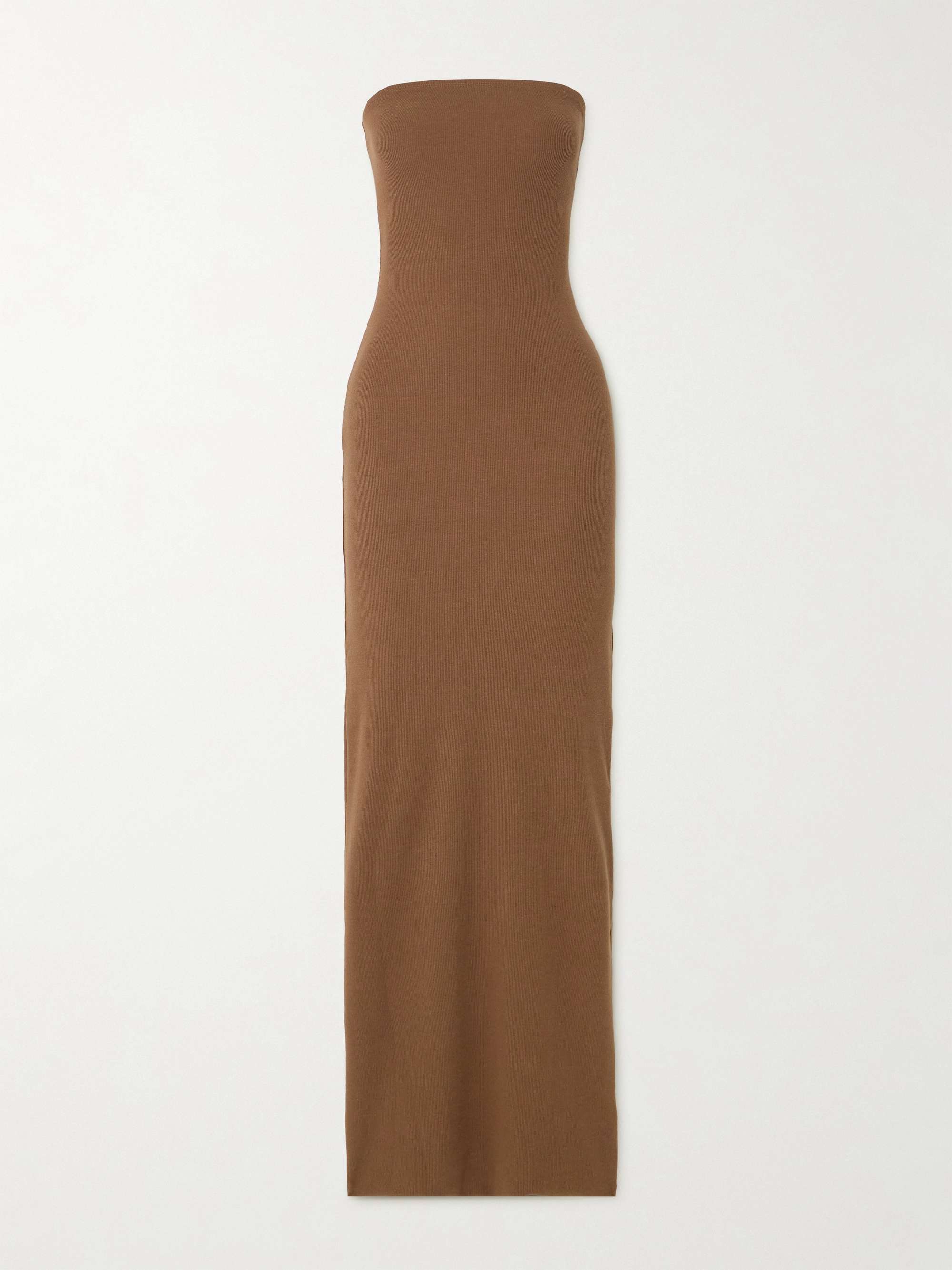 Strapless ribbed stretch-jersey maxi dress hero visual
