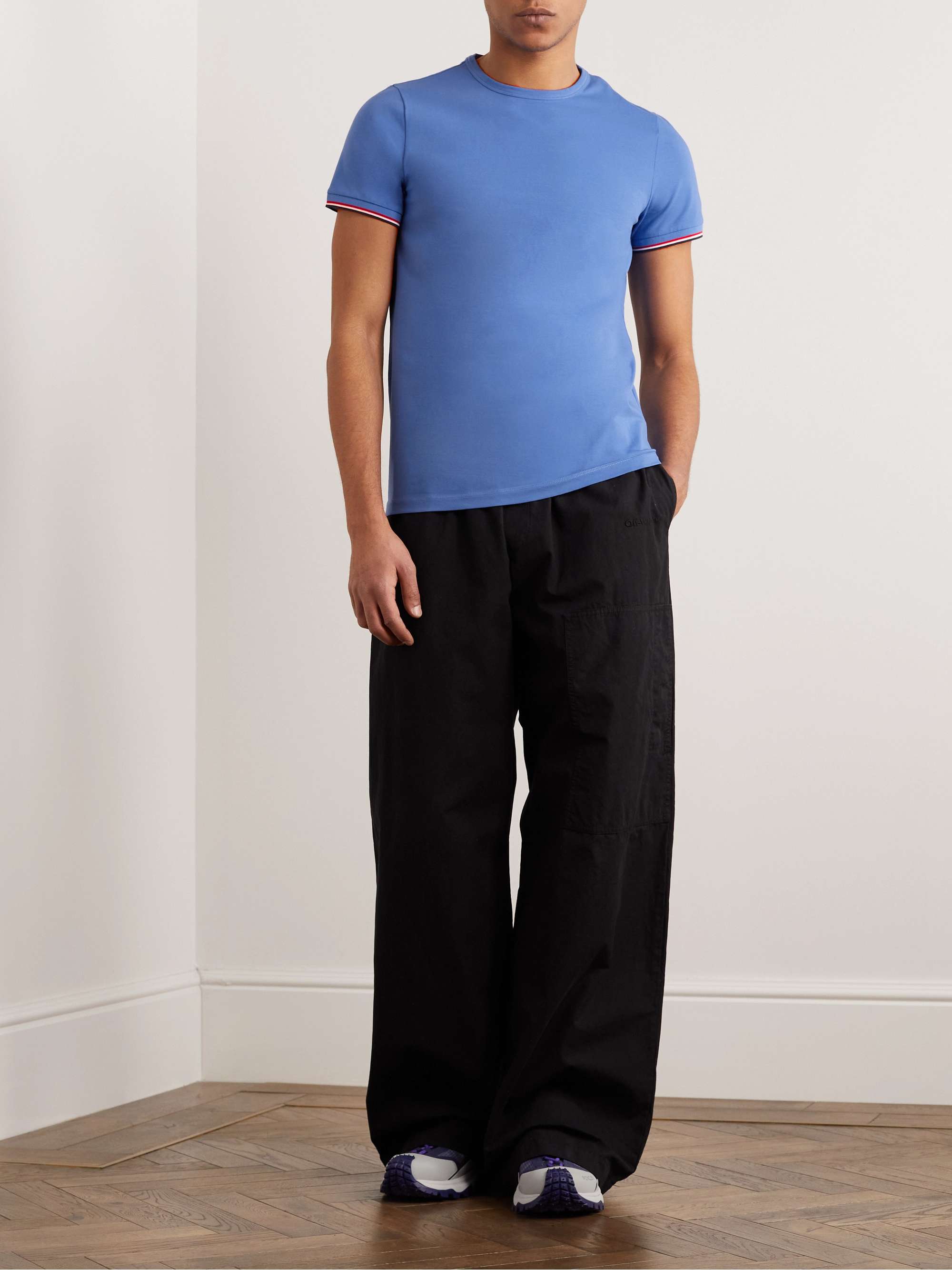 Slim-Fit Logo-Appliquéd Stretch-Cotton Jersey T-Shirt view