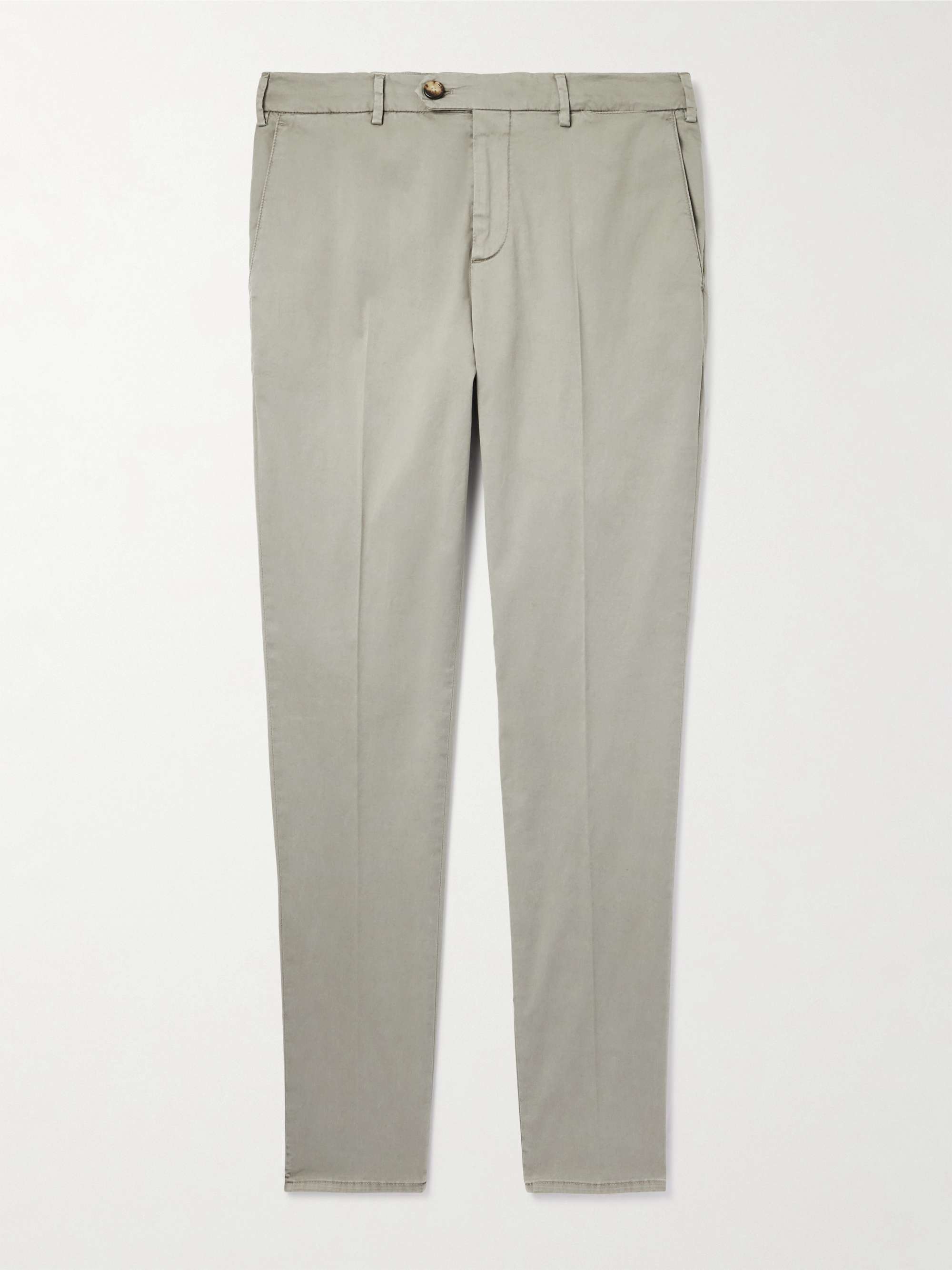 Tapered Cotton-Blend Twill Trousers hero visual