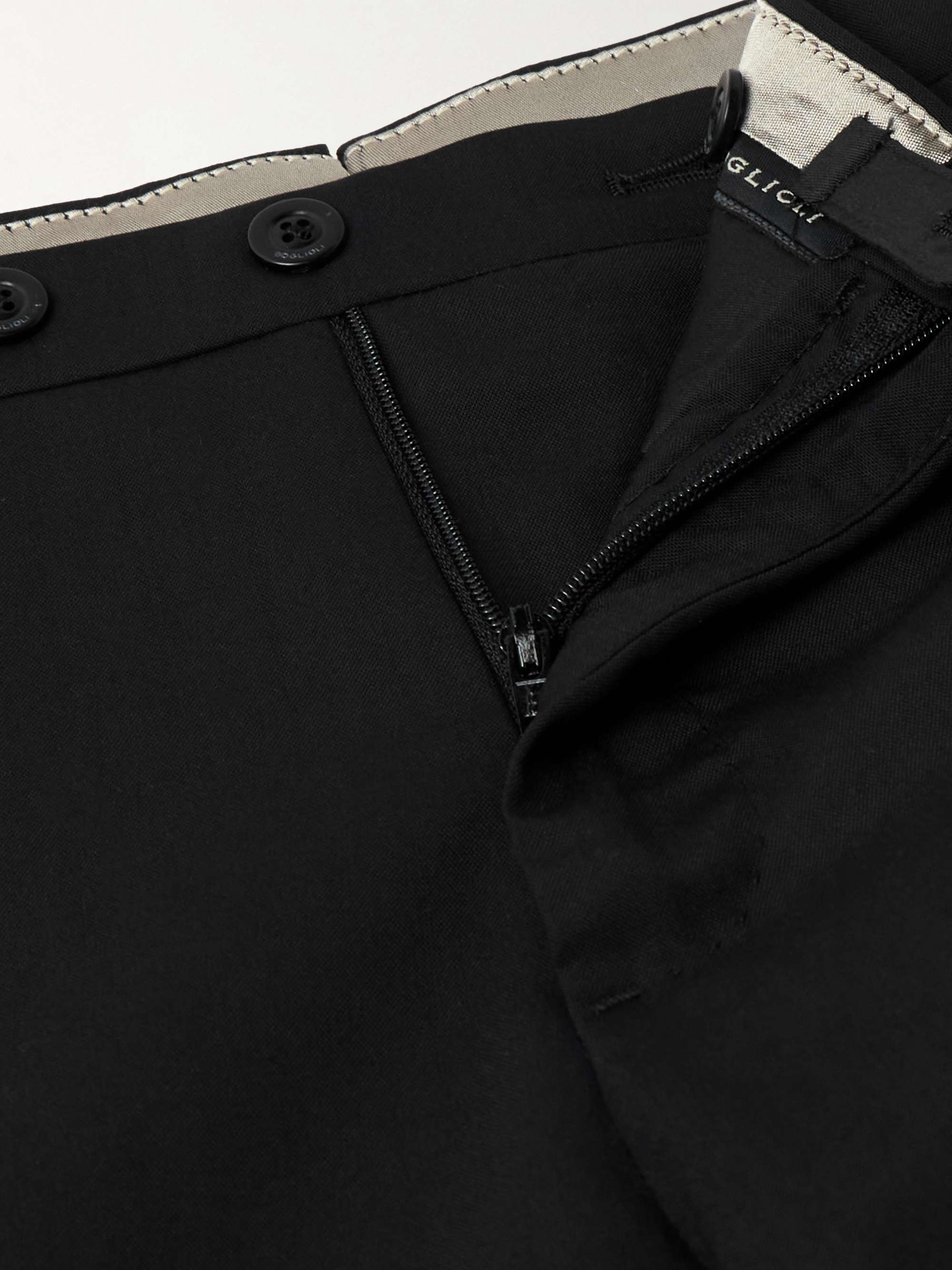Slim-Fit Tapered Satin-Trimmed Virgin Wool Tuxedo Trousers view