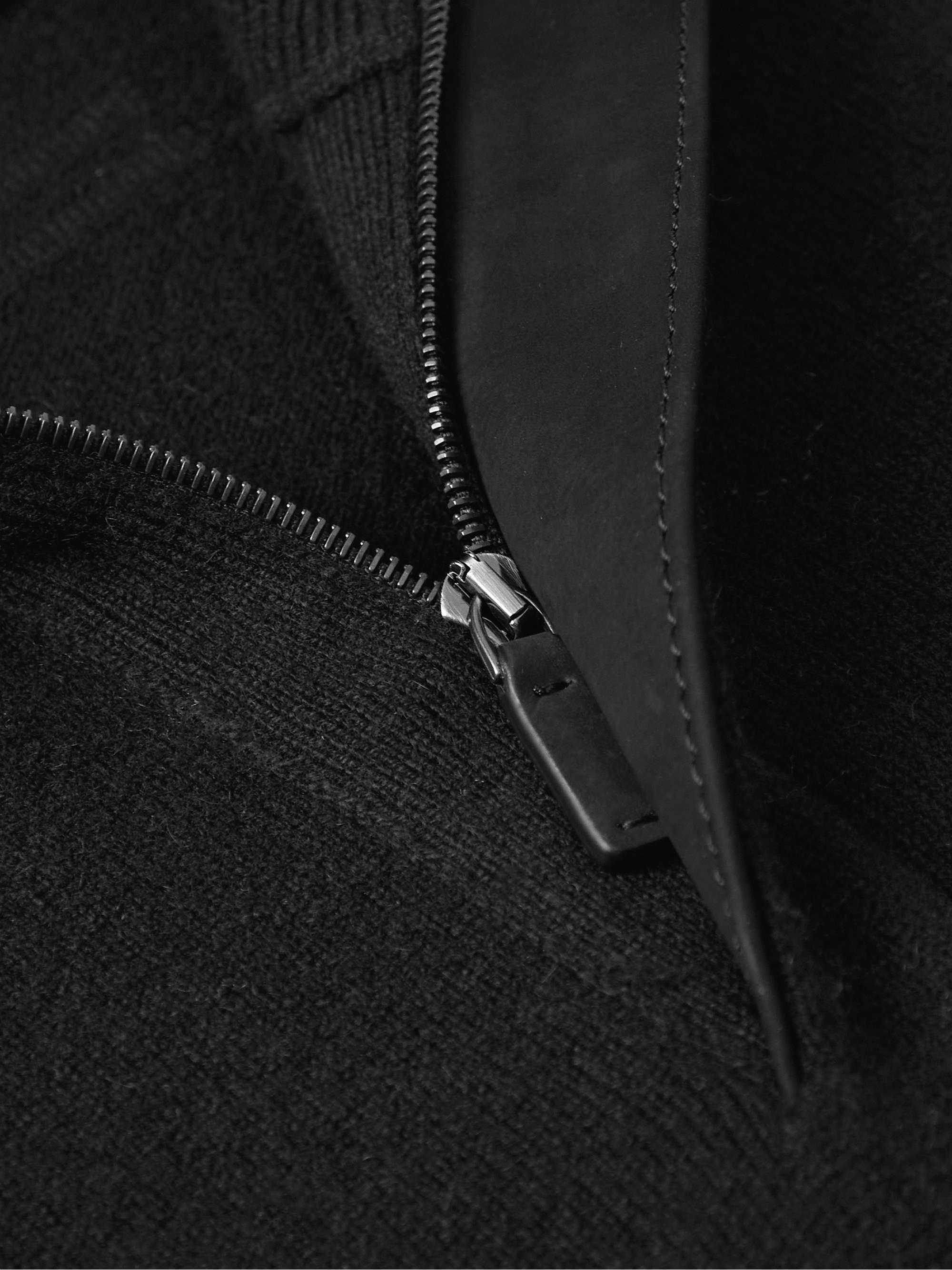 Oasi Nubuck-Trimmed Cashmere Half-Zip Sweater view