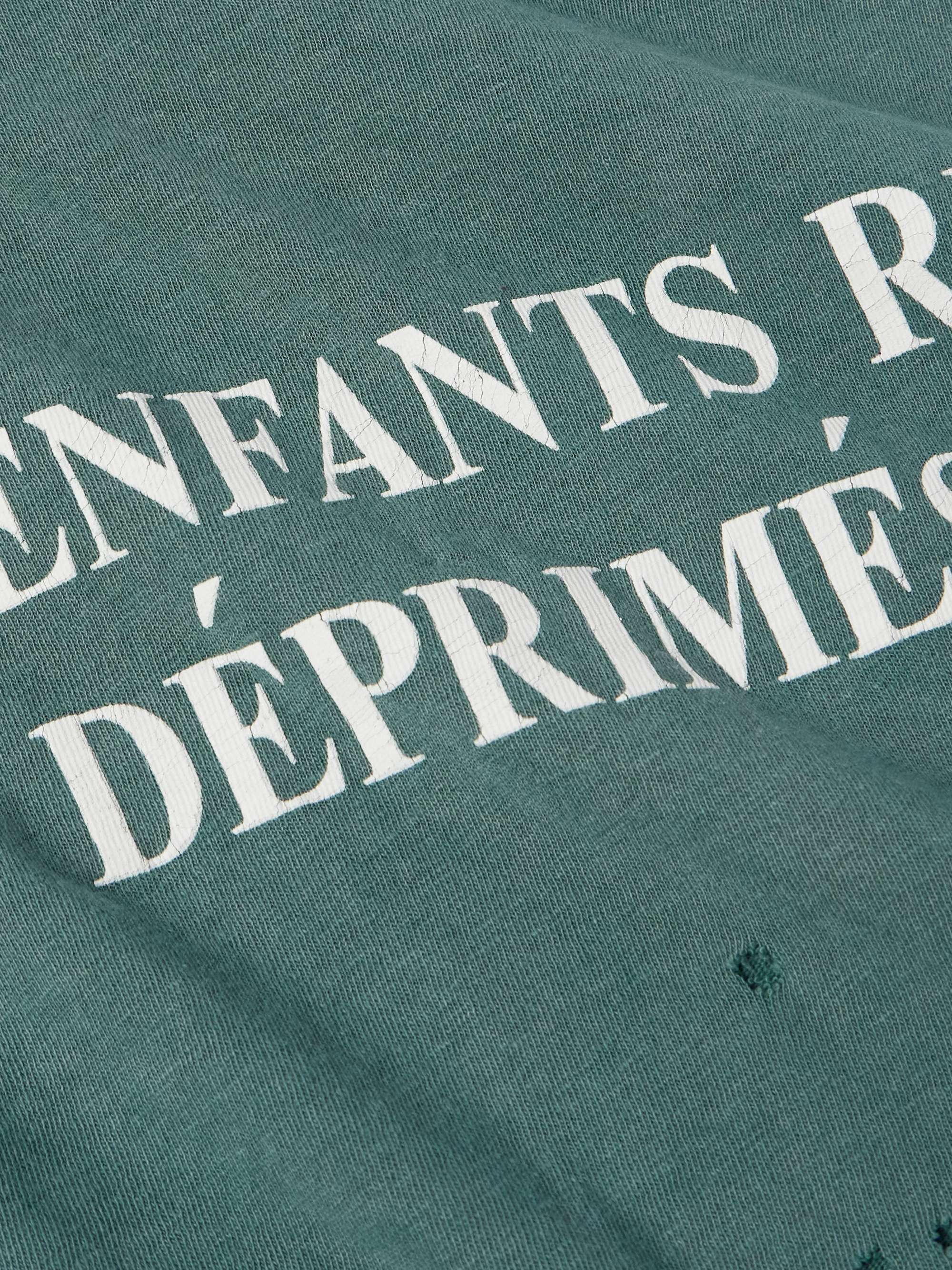 Distressed Logo-Print Cotton-Jersey T-Shirt view