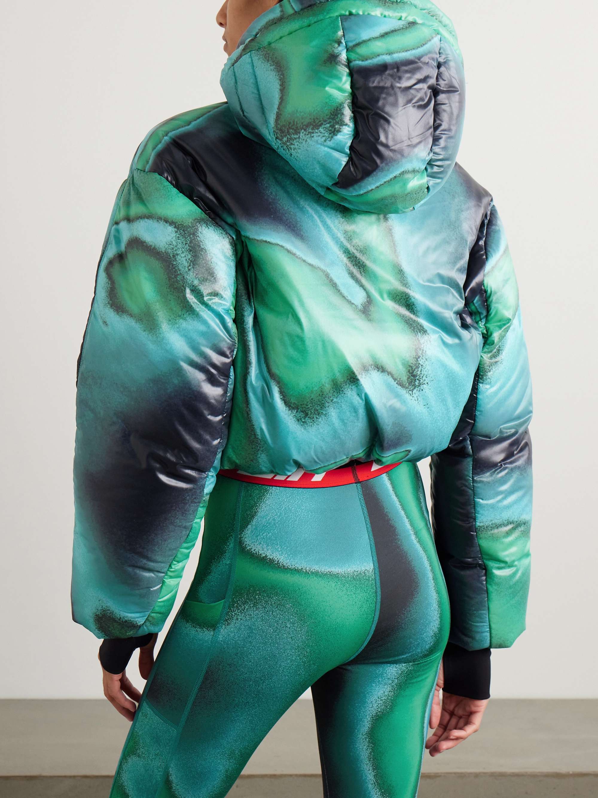 Daisy Nuke hooded printed padded down ski jacket view
