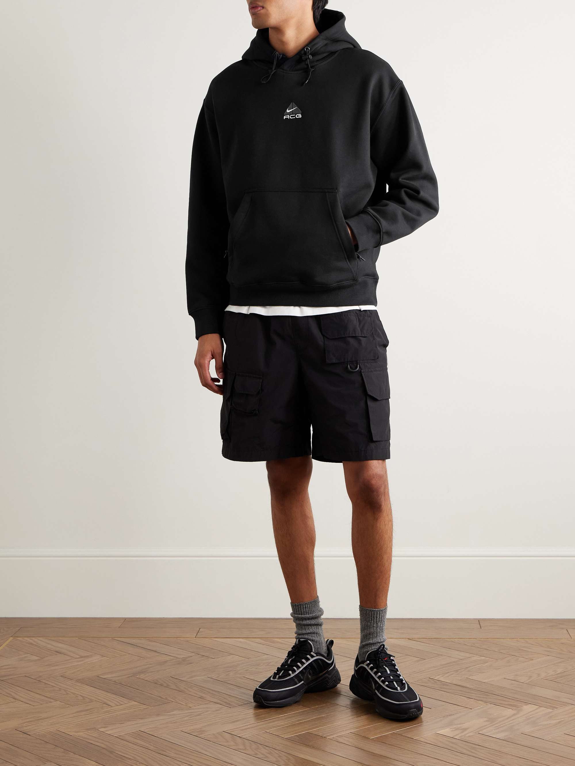 ACG Logo-Embroidered Cotton-Blend Therma-FIT Hoodie view