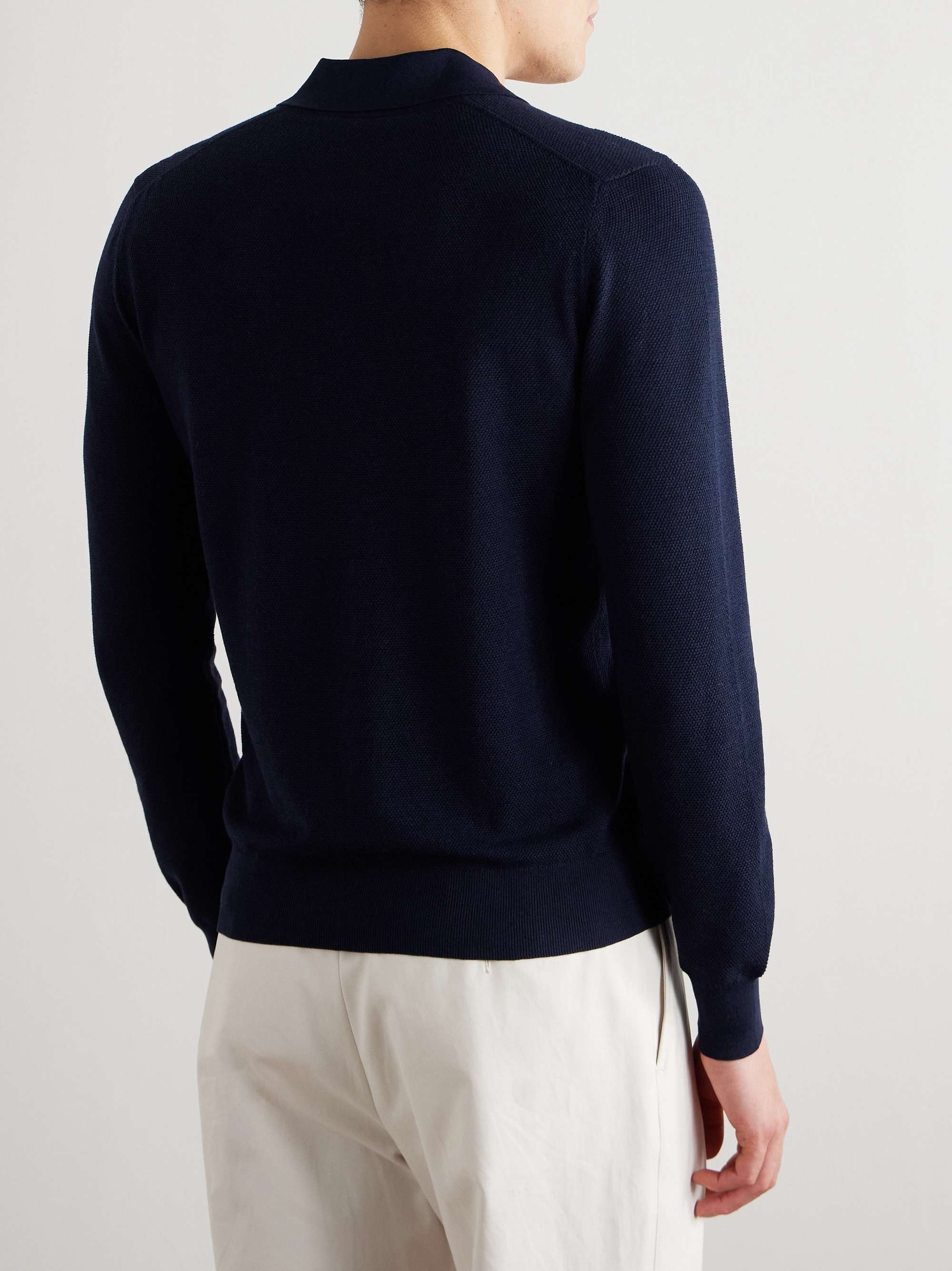 Johnny Silk and Cotton-Blend Polo Shirt view
