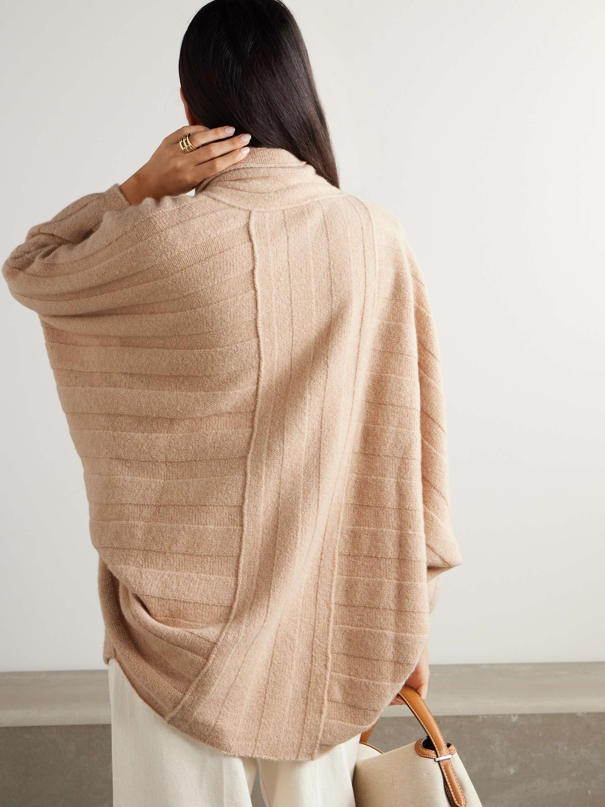 Ribbed-knit cashmere and silk-blend cardigan view