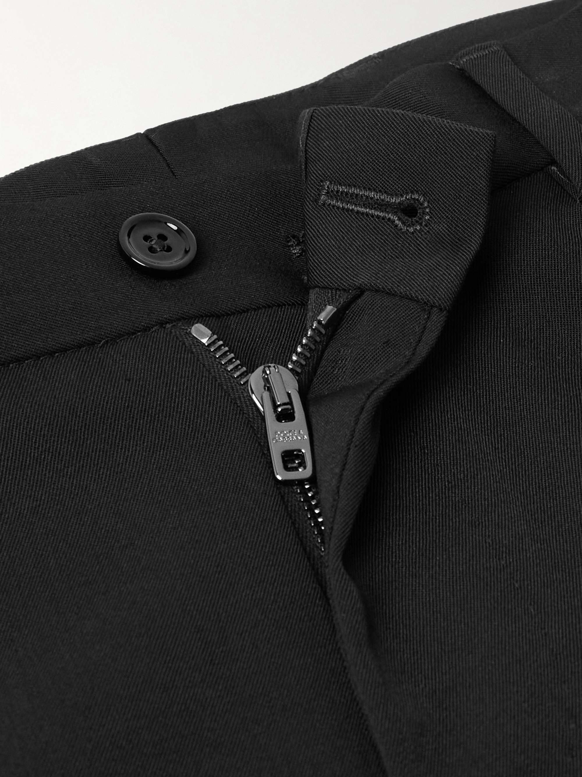 Straight-Leg Stretch-Wool Twill Trousers view