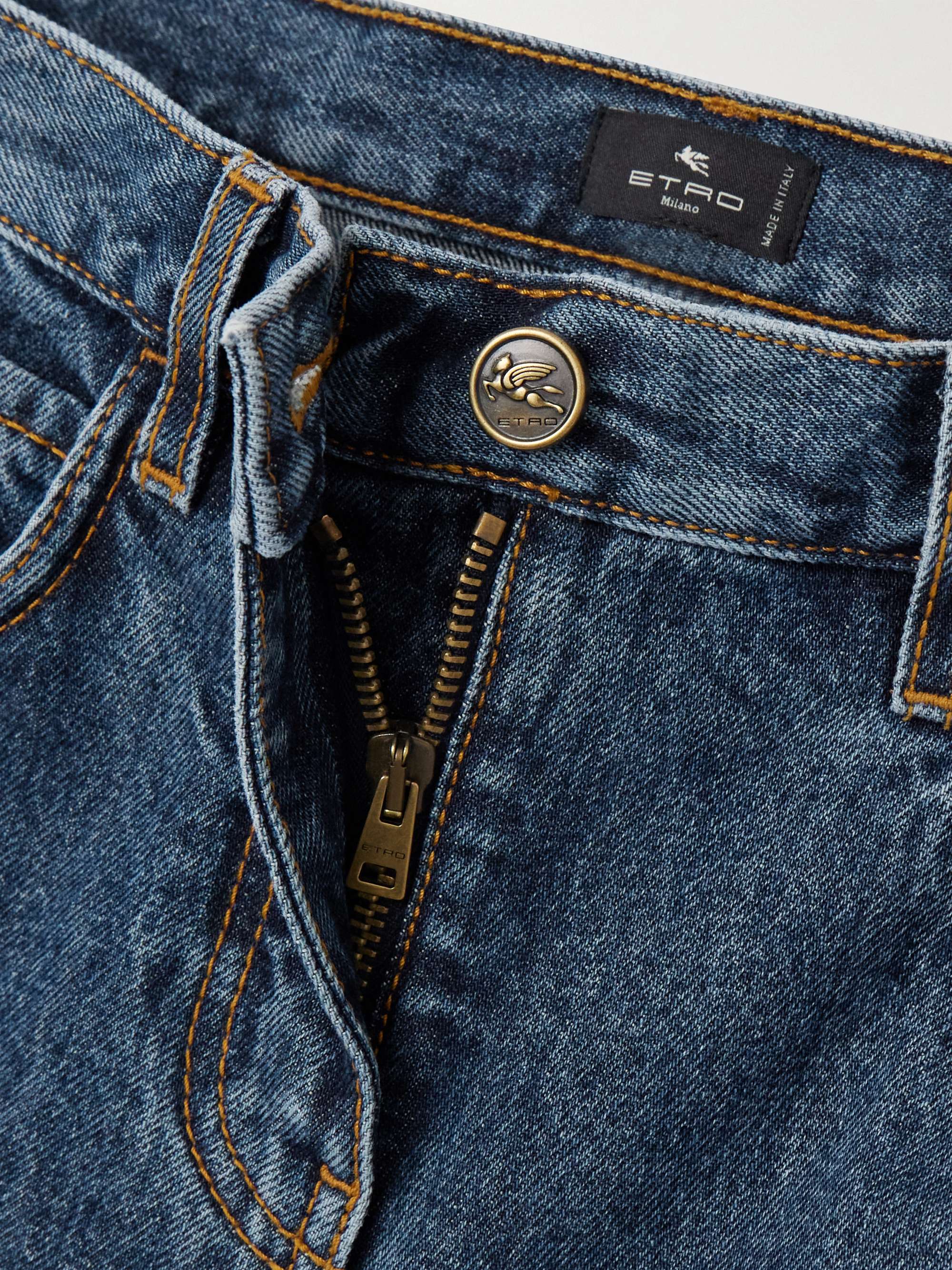 Embroidered high-rise slim-leg jeans view
