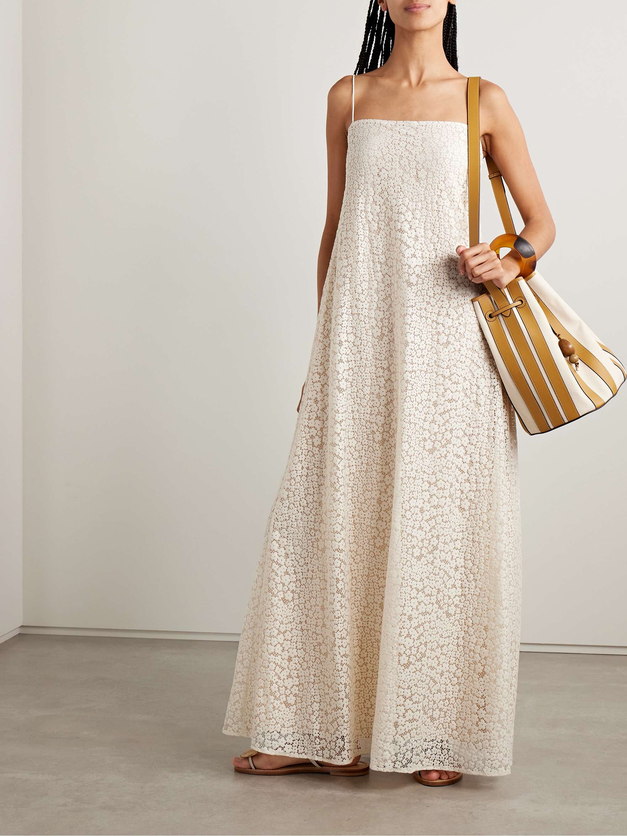 Delfina organic cotton-blend guipure lace maxi dress view