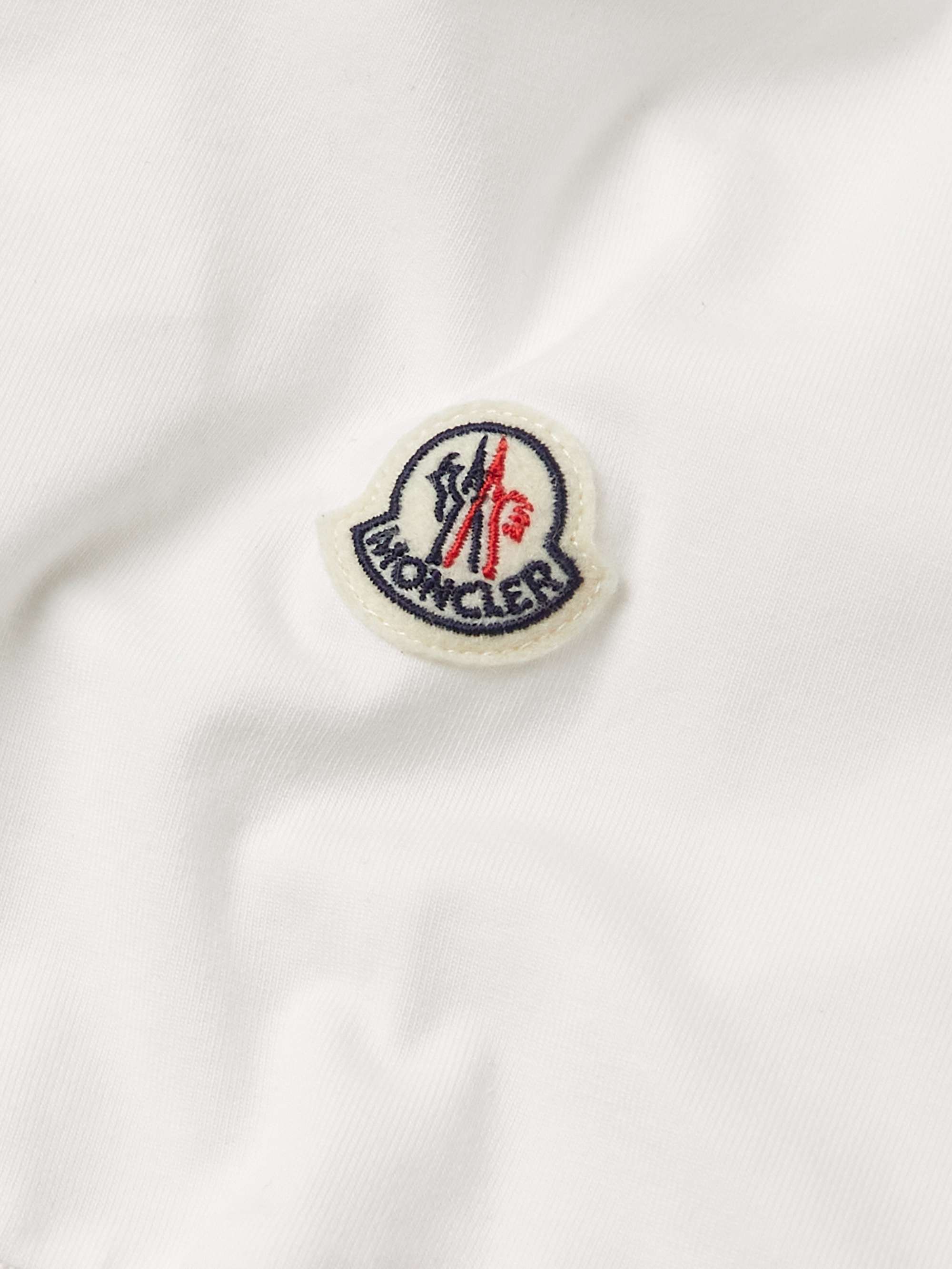 Logo-Appliquéd Striped Stretch-Cotton Jersey T-Shirt view