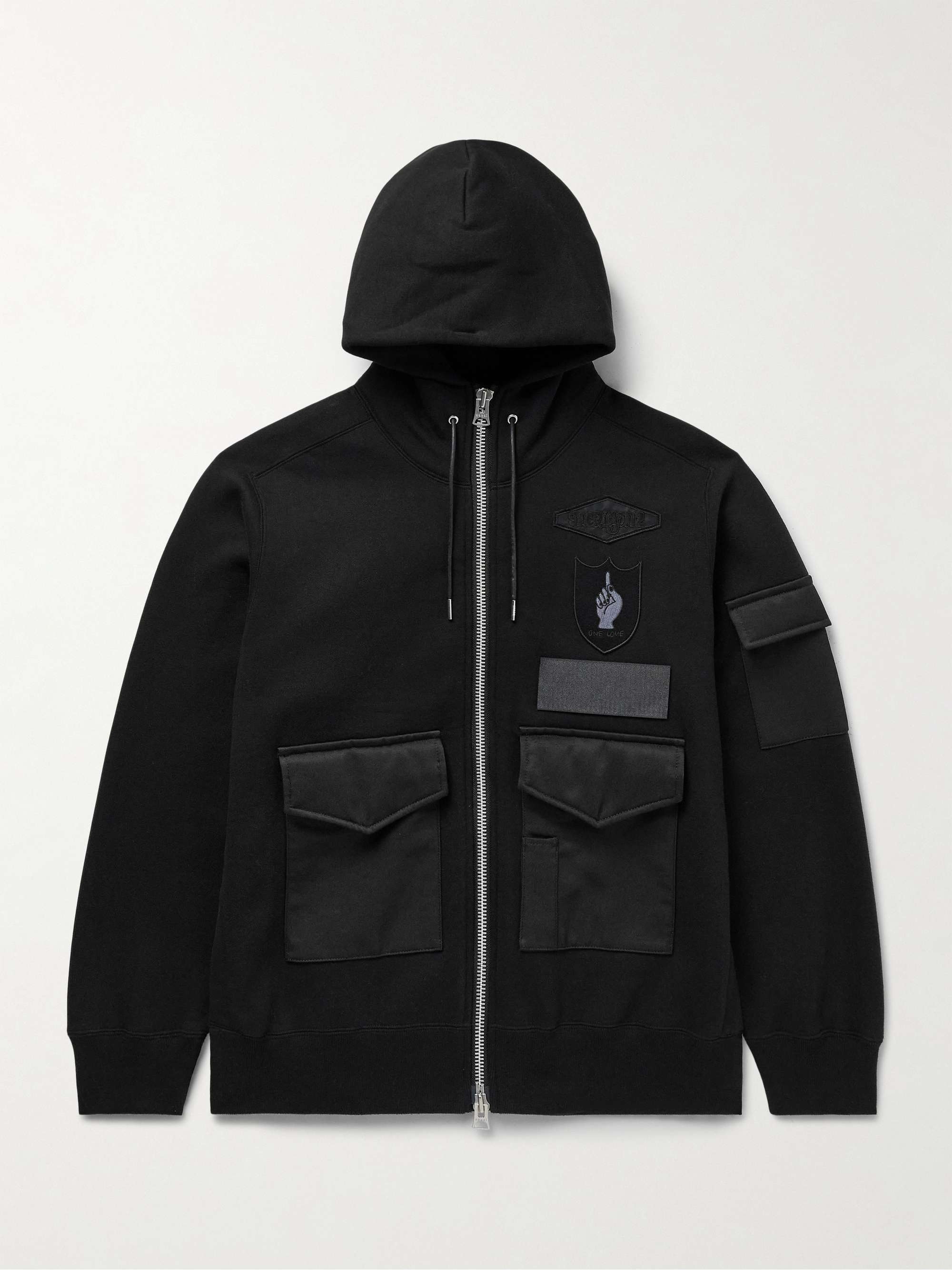 + Spiewak + Mark Gonzales Titan Cloth-Trimmed Appliquéd Cotton-Jersey Hoodie hero visual