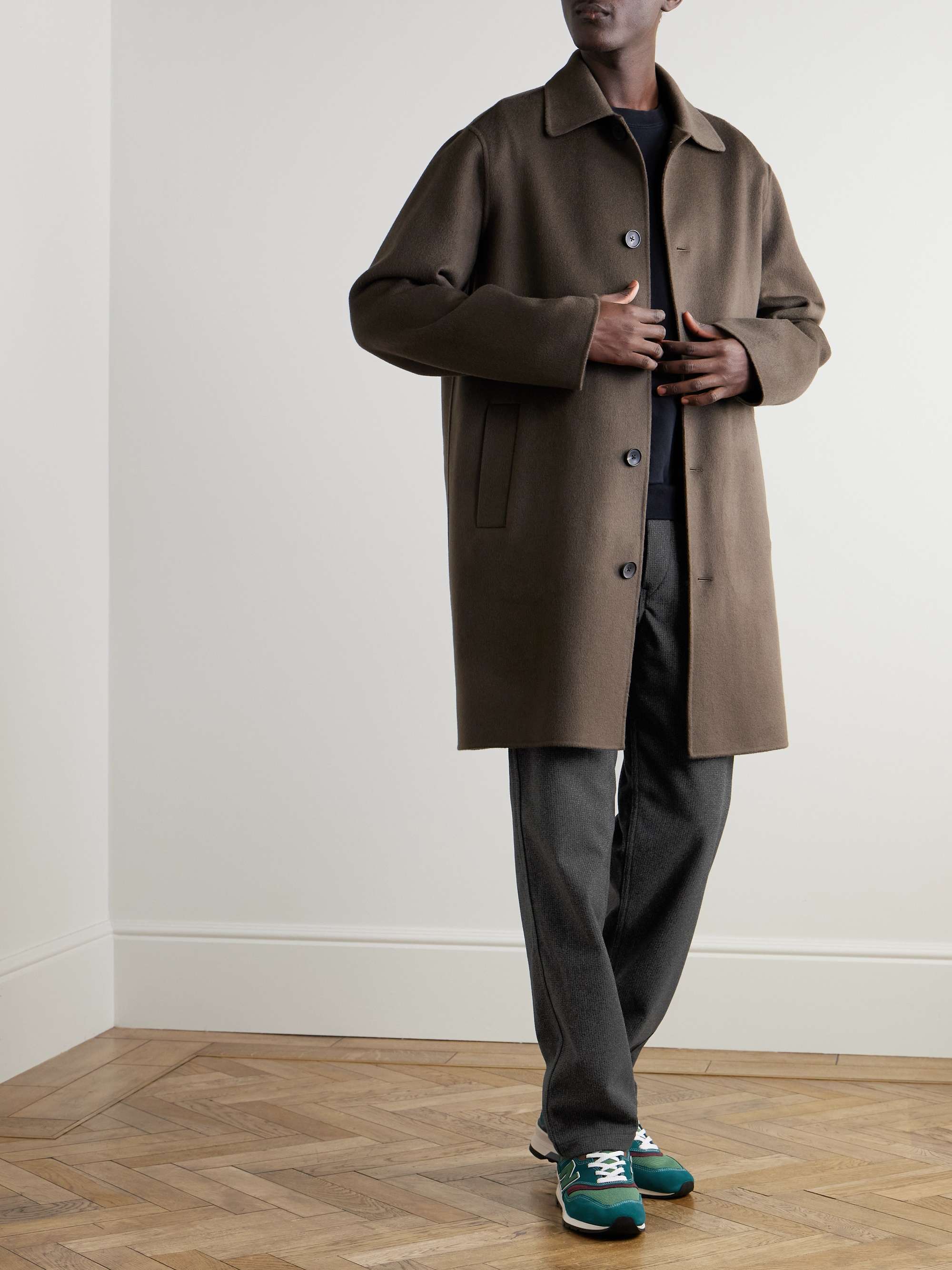 Straight-Leg Houndstooth Tweed Trousers view
