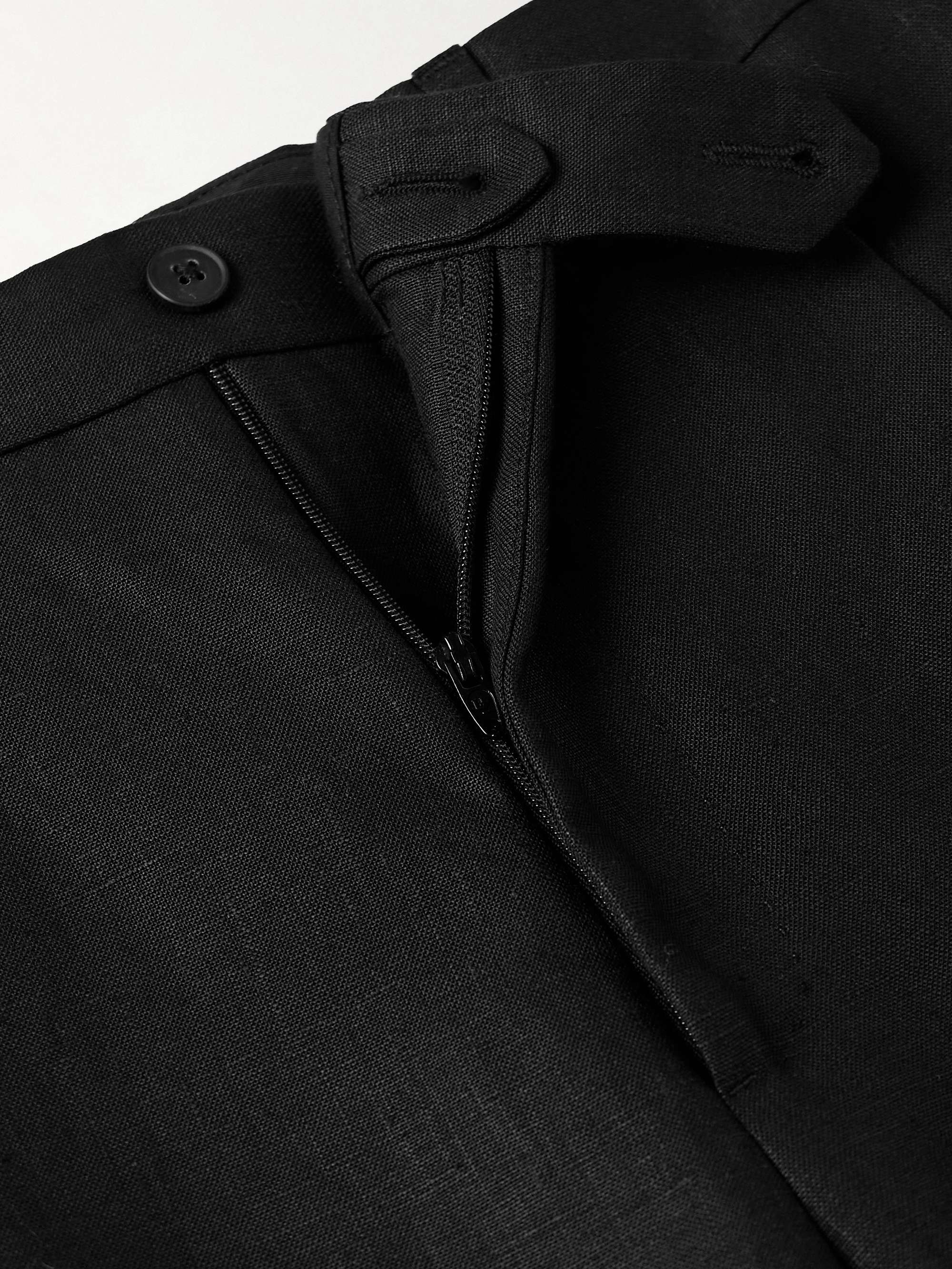 Amo Wide-Leg Pleated Linen Trousers view